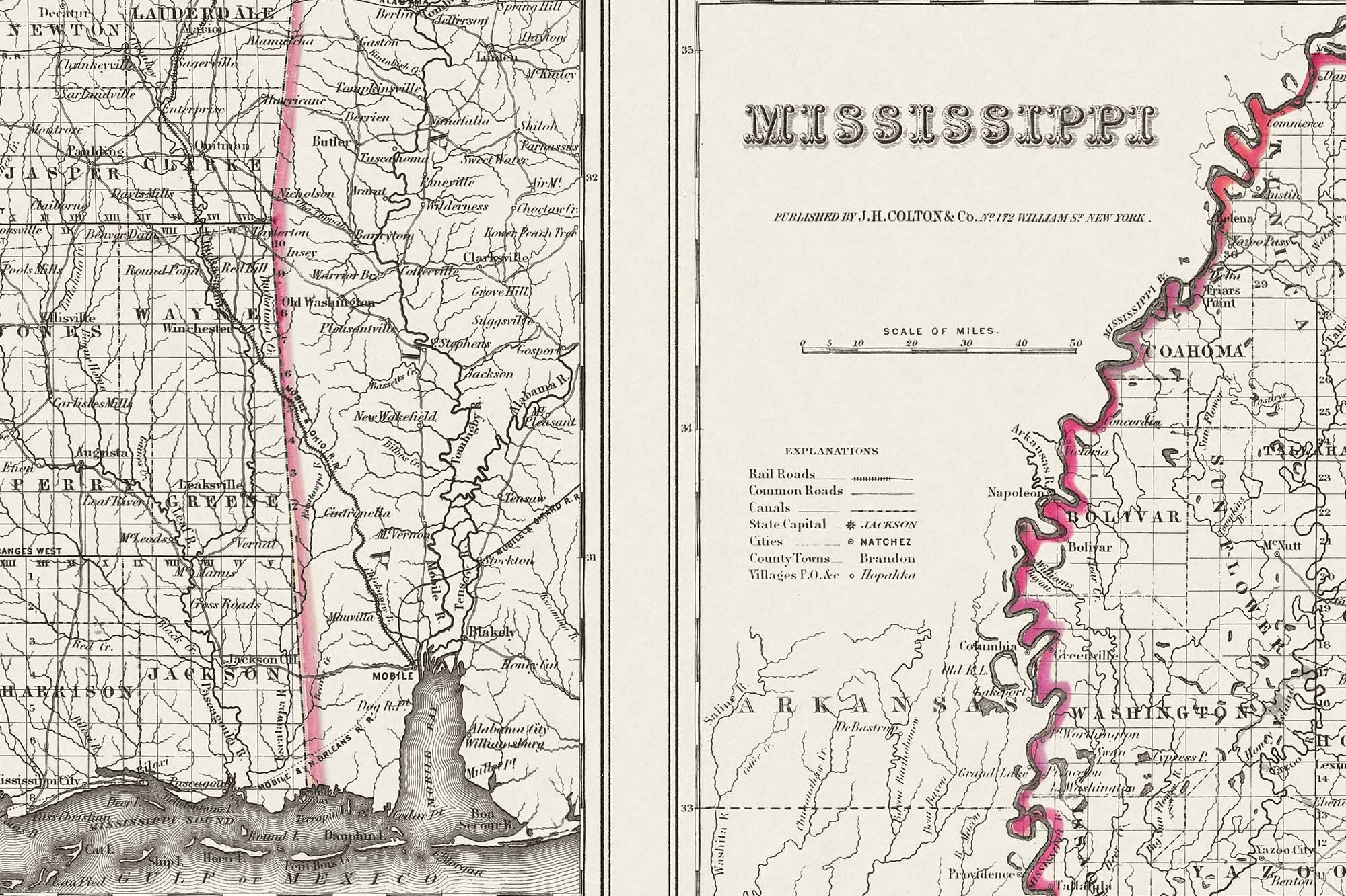 Vintage Mississippi wall art
