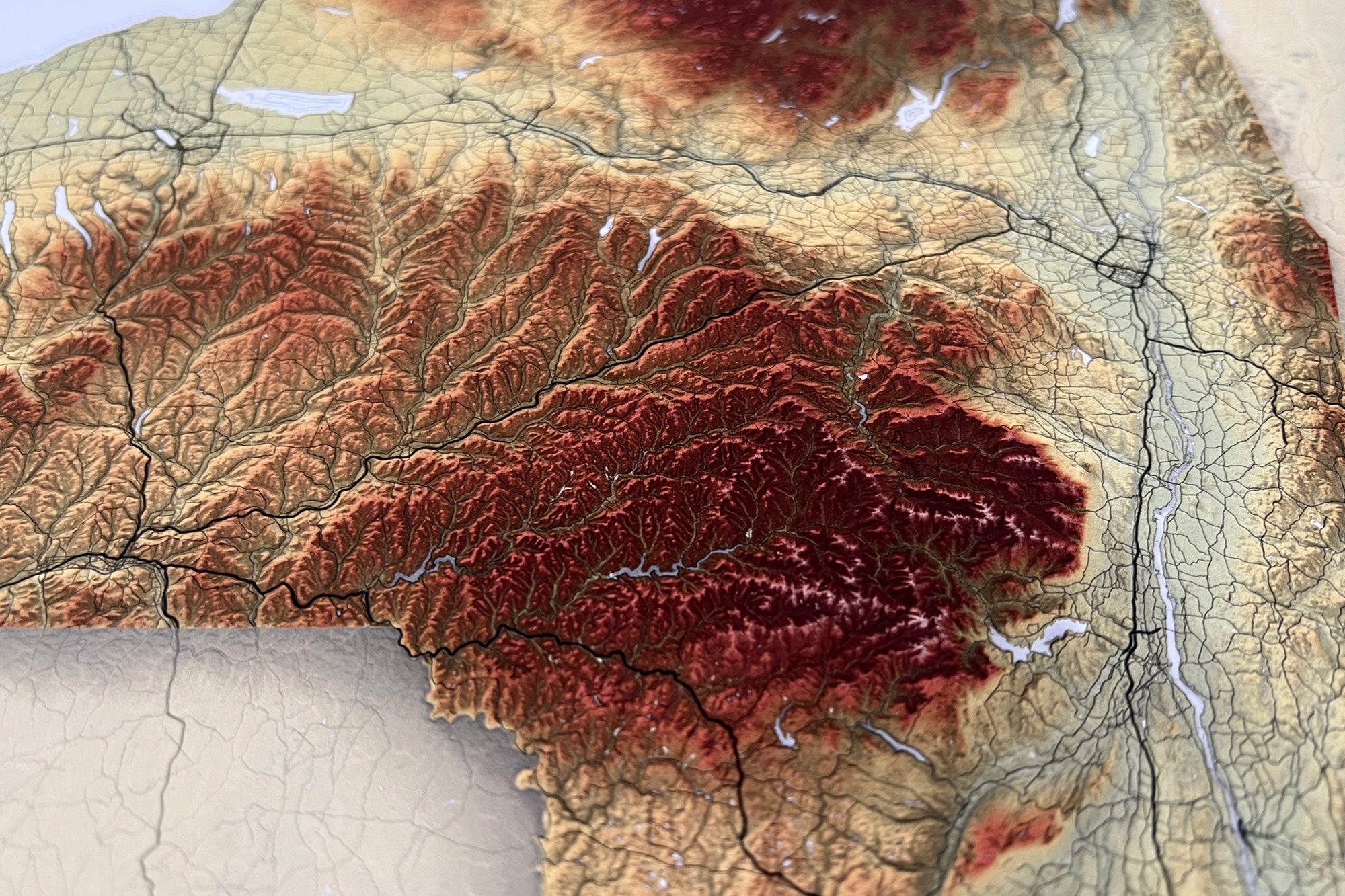 detail elevation of Catskill Mountains