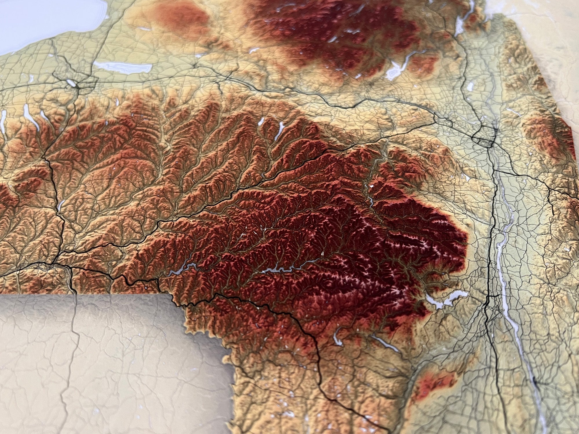 detail elevation of Catskill Mountains