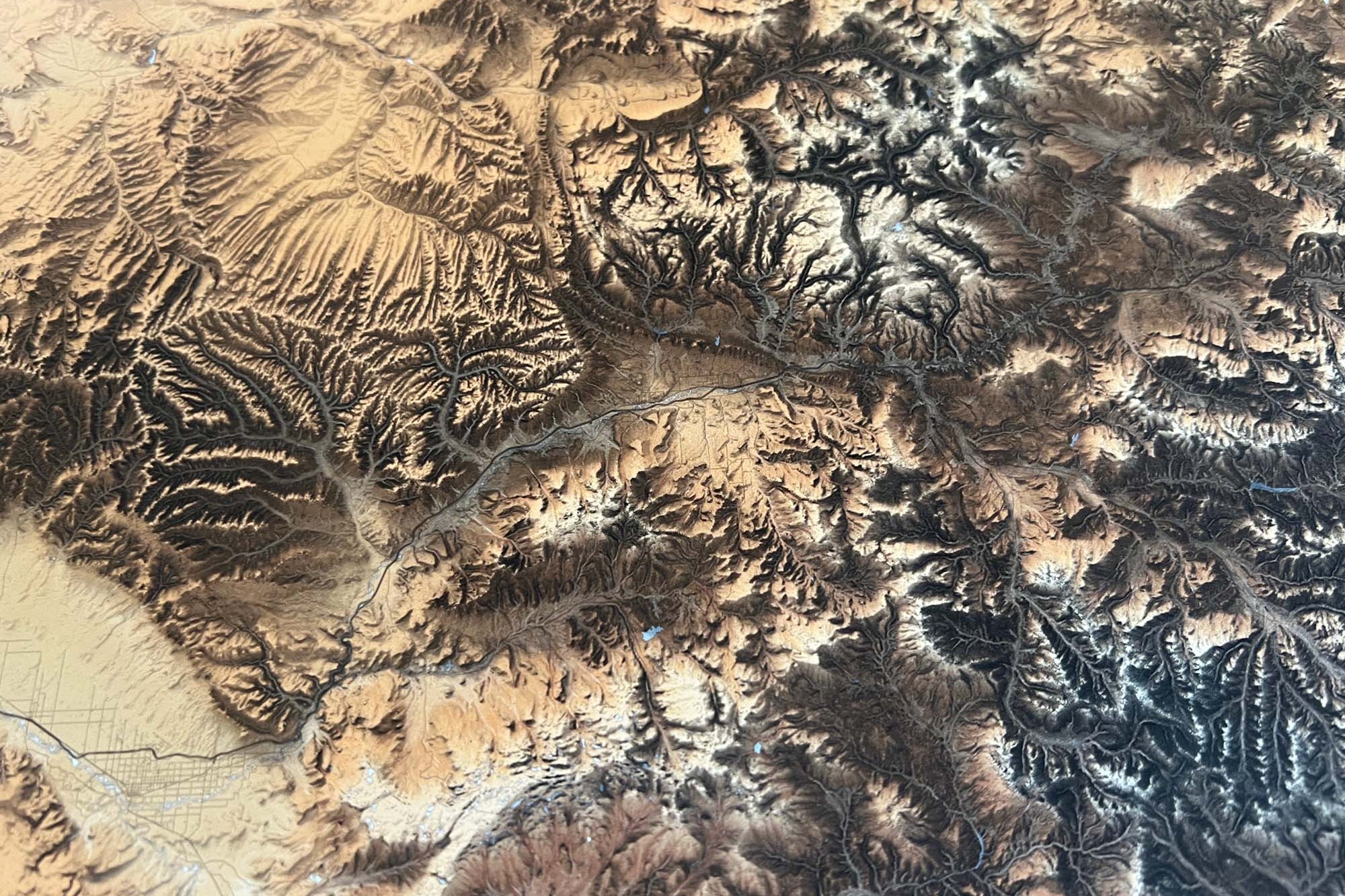 detailed colorado mountains elevation print
