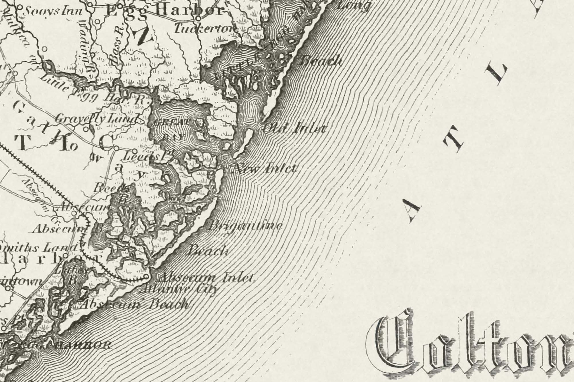vintage new jersey map with cities