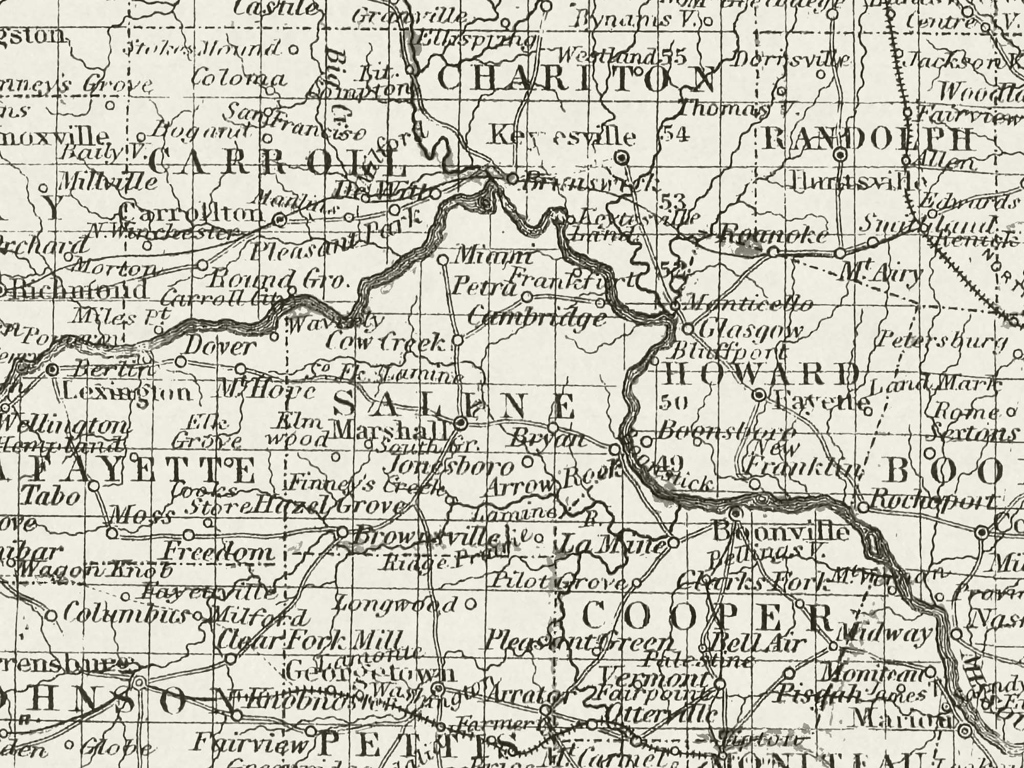 detailed old Mississippi map