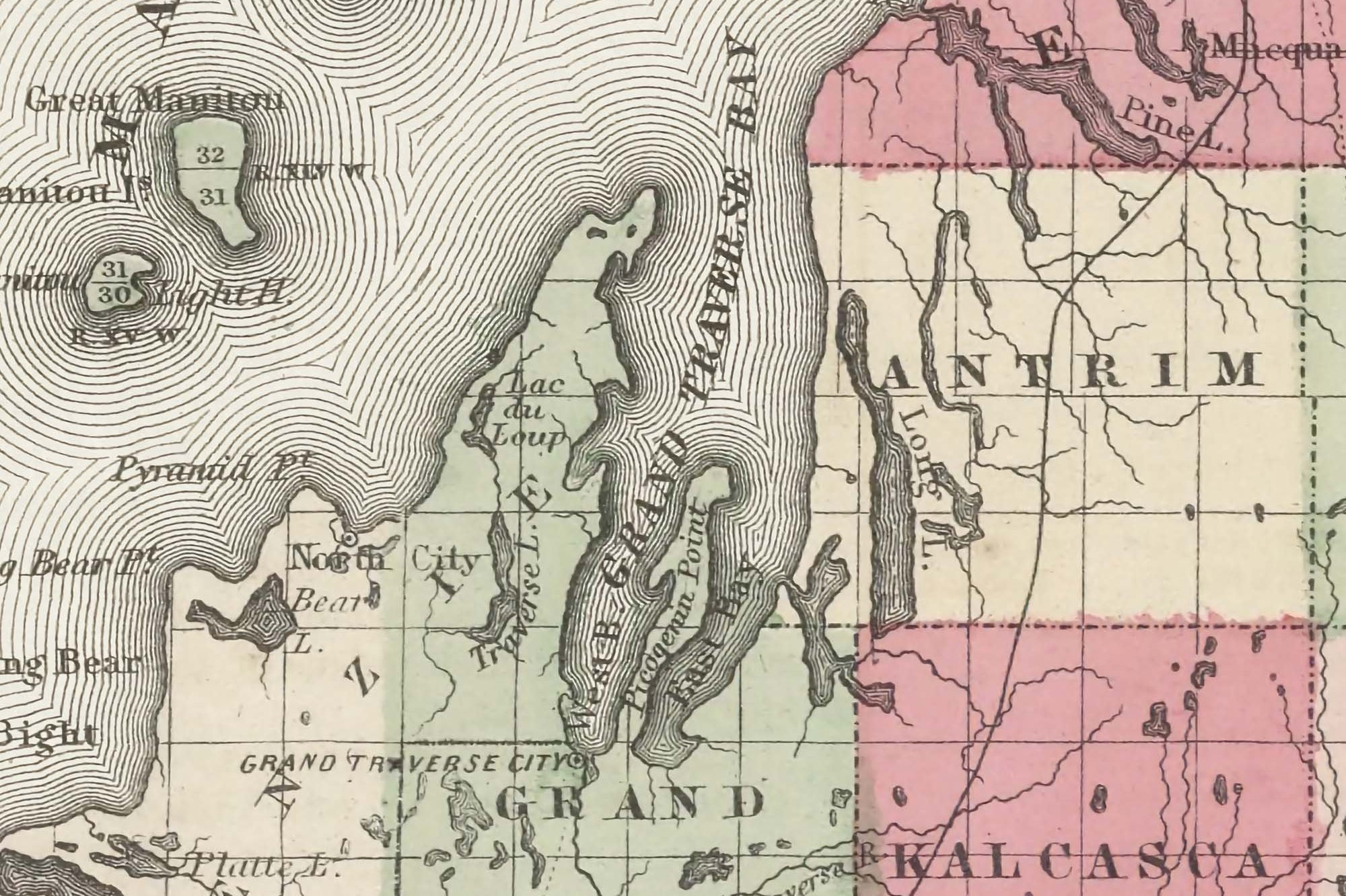 vintage michigan map