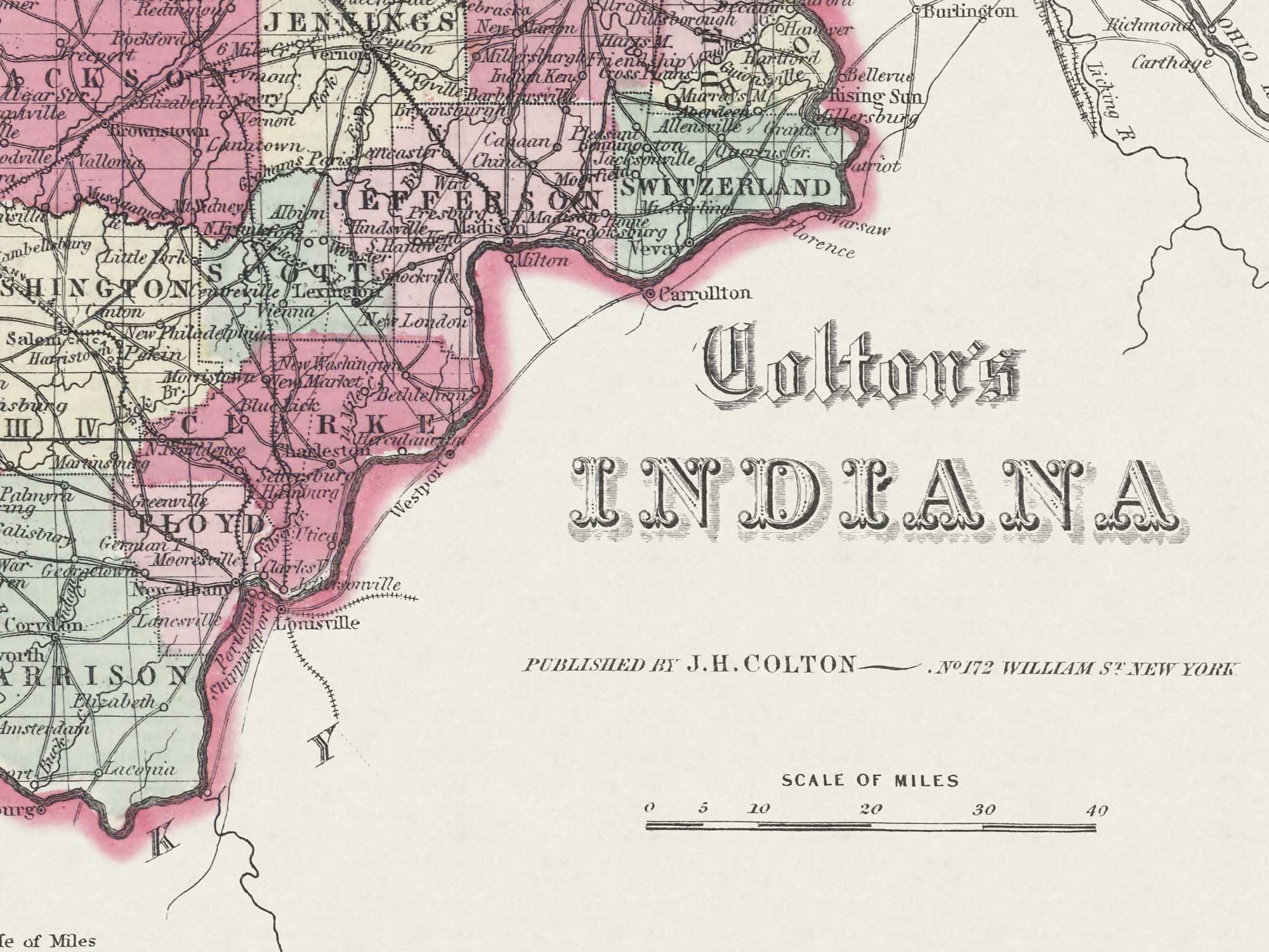 old indiana map 1800s
