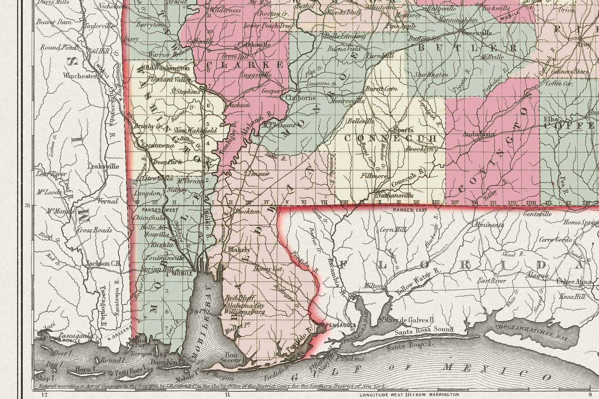 detailed old Mississippi map