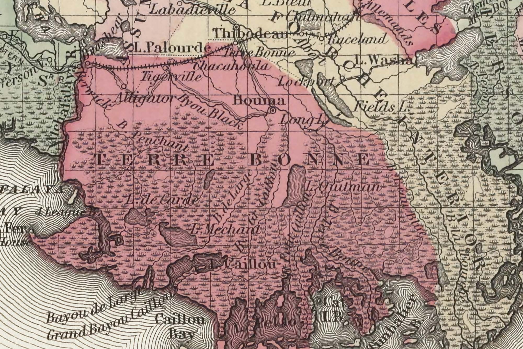 vintage Louisiana map
