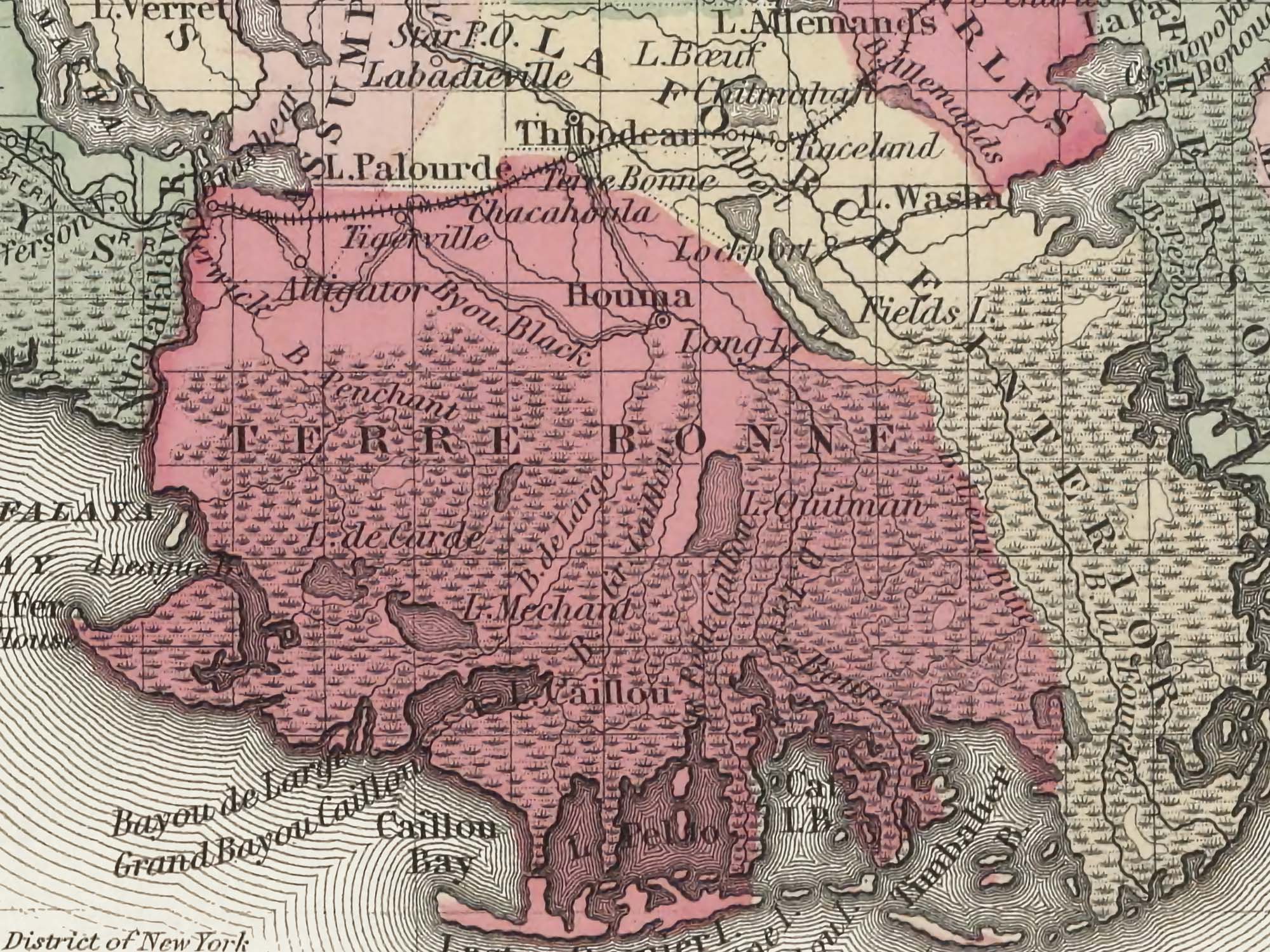 vintage Louisiana map