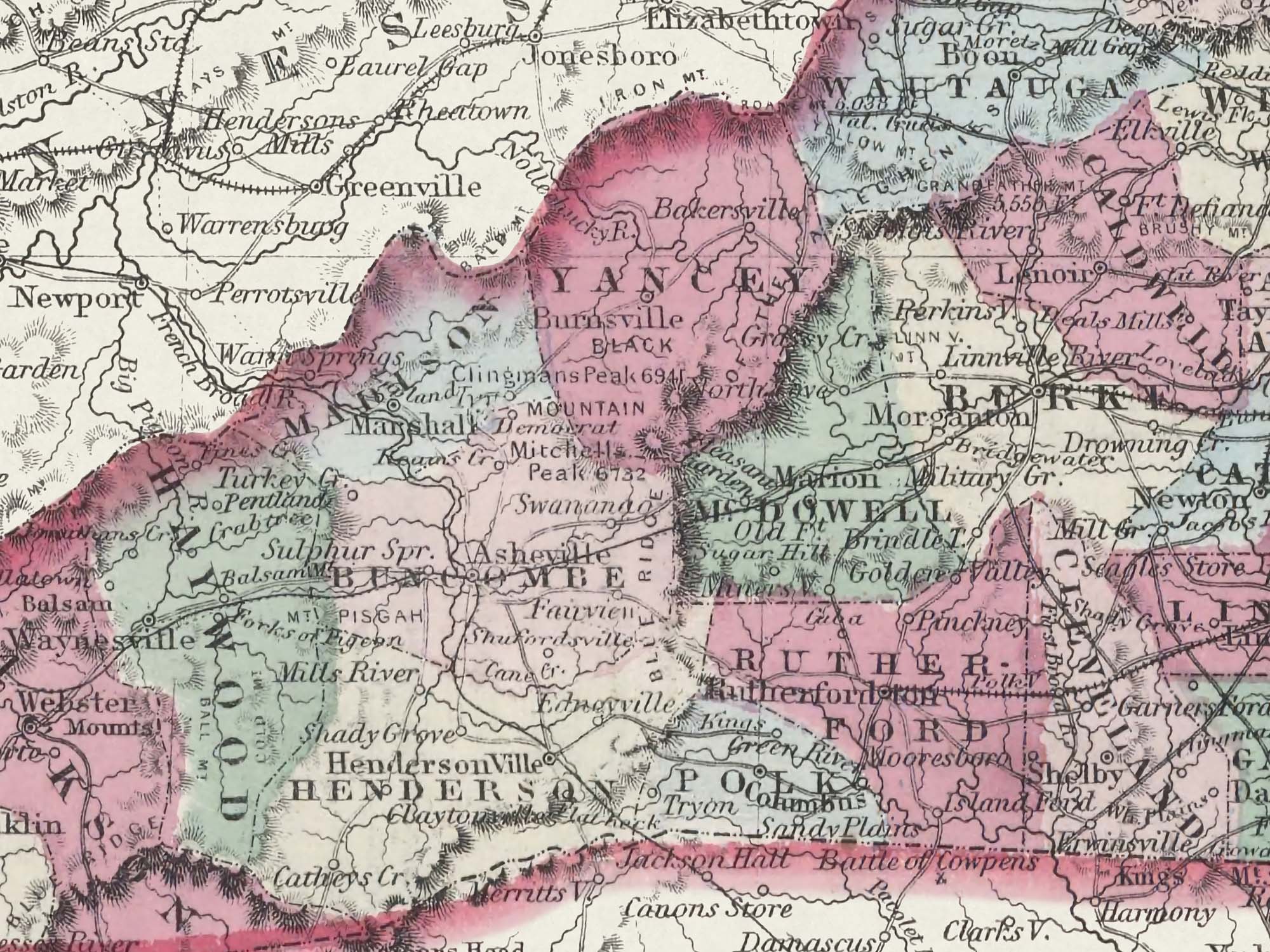 Historic North Carolina map print