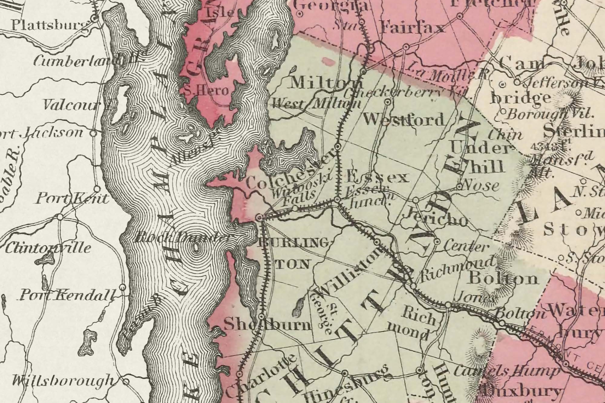 detailed old vermont map