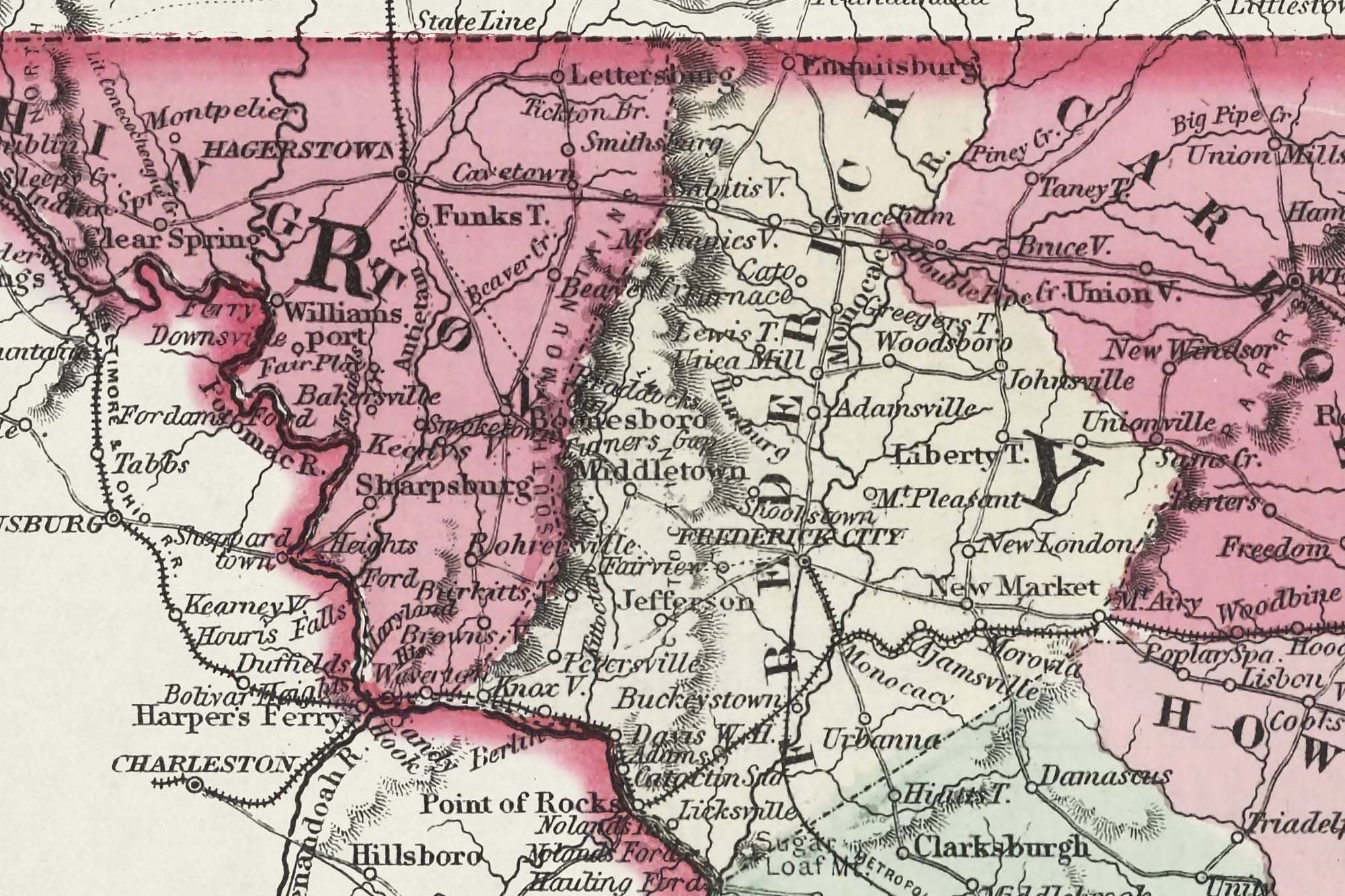 1850 Maryland map