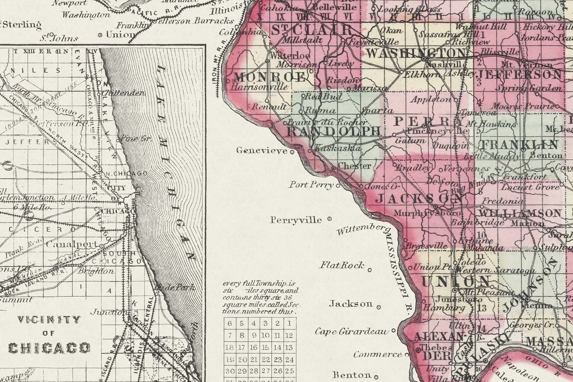 Old State Map of Illinois