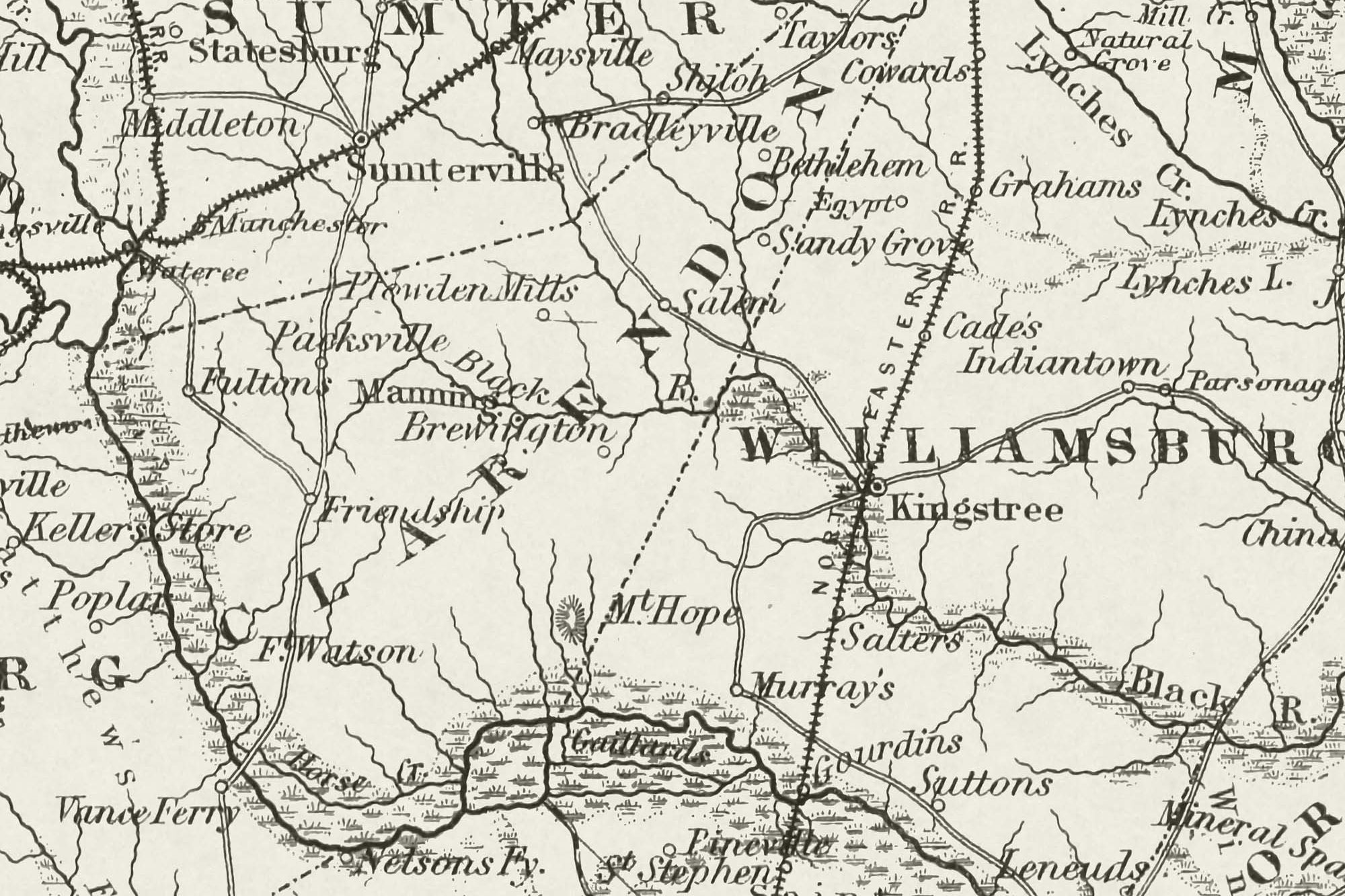 vintage south carolina map print