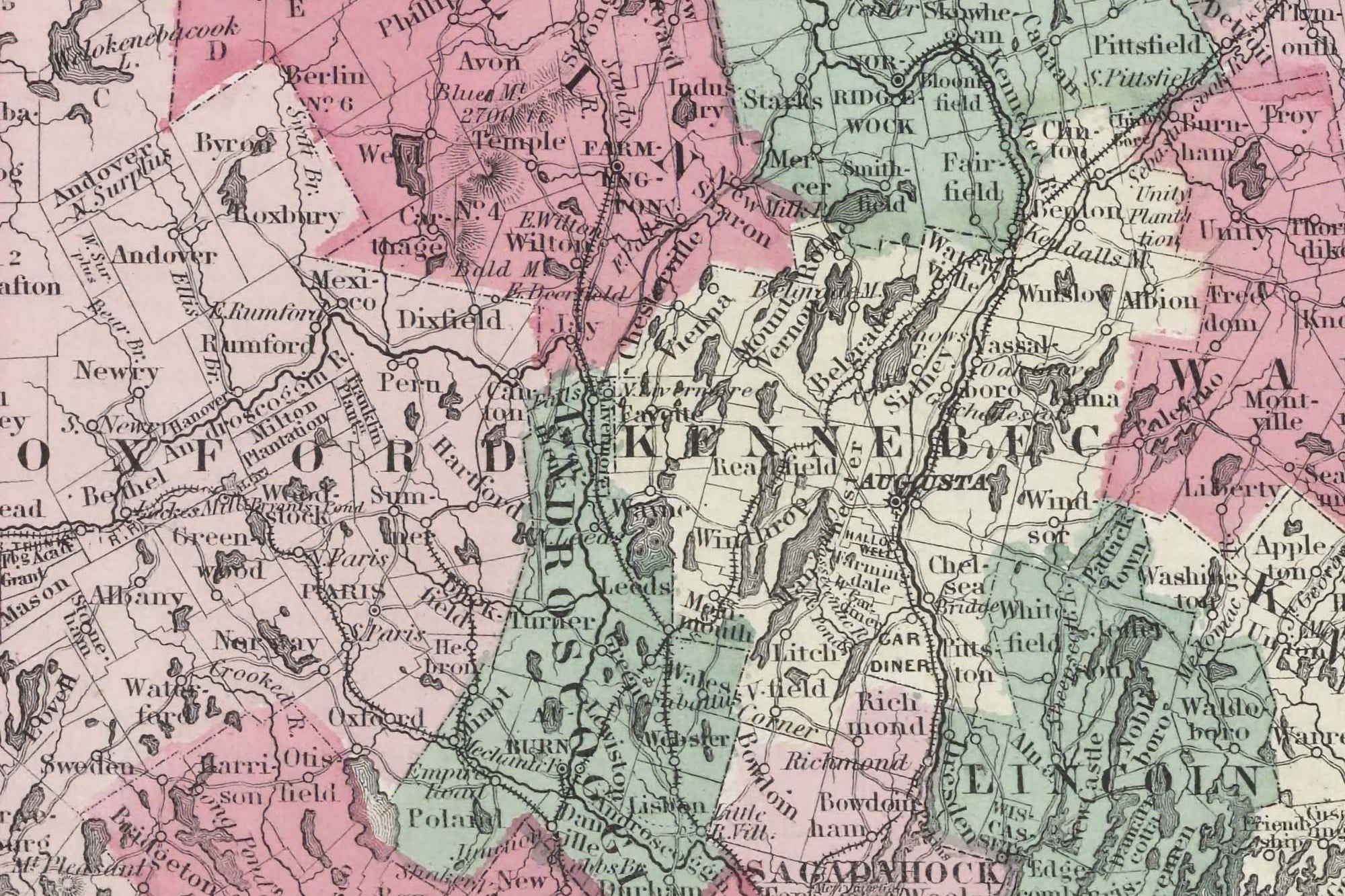 vintage Maine map