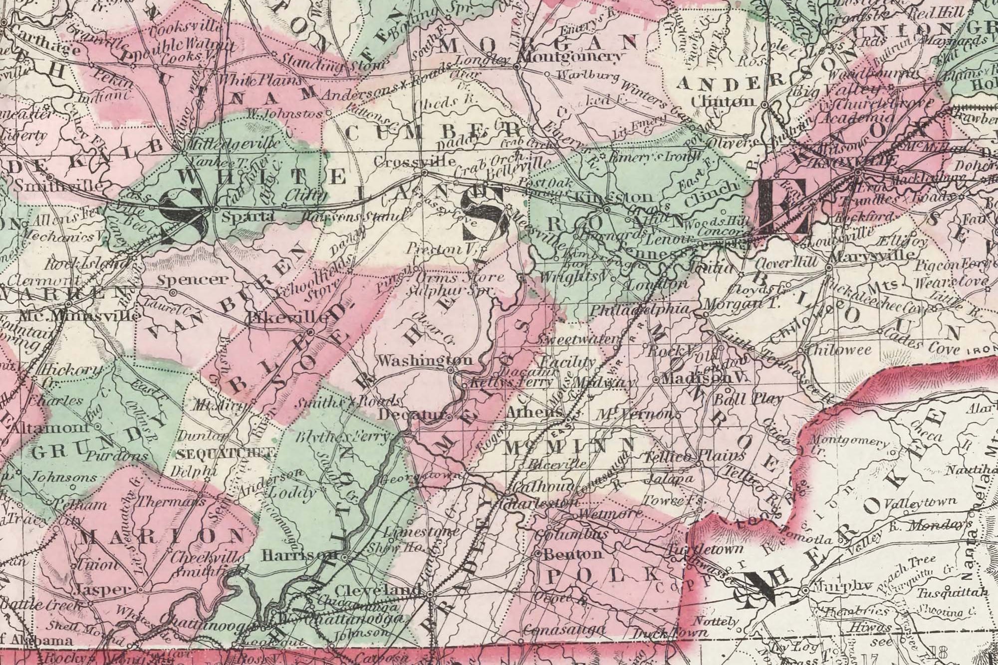 vintage Tennessee map