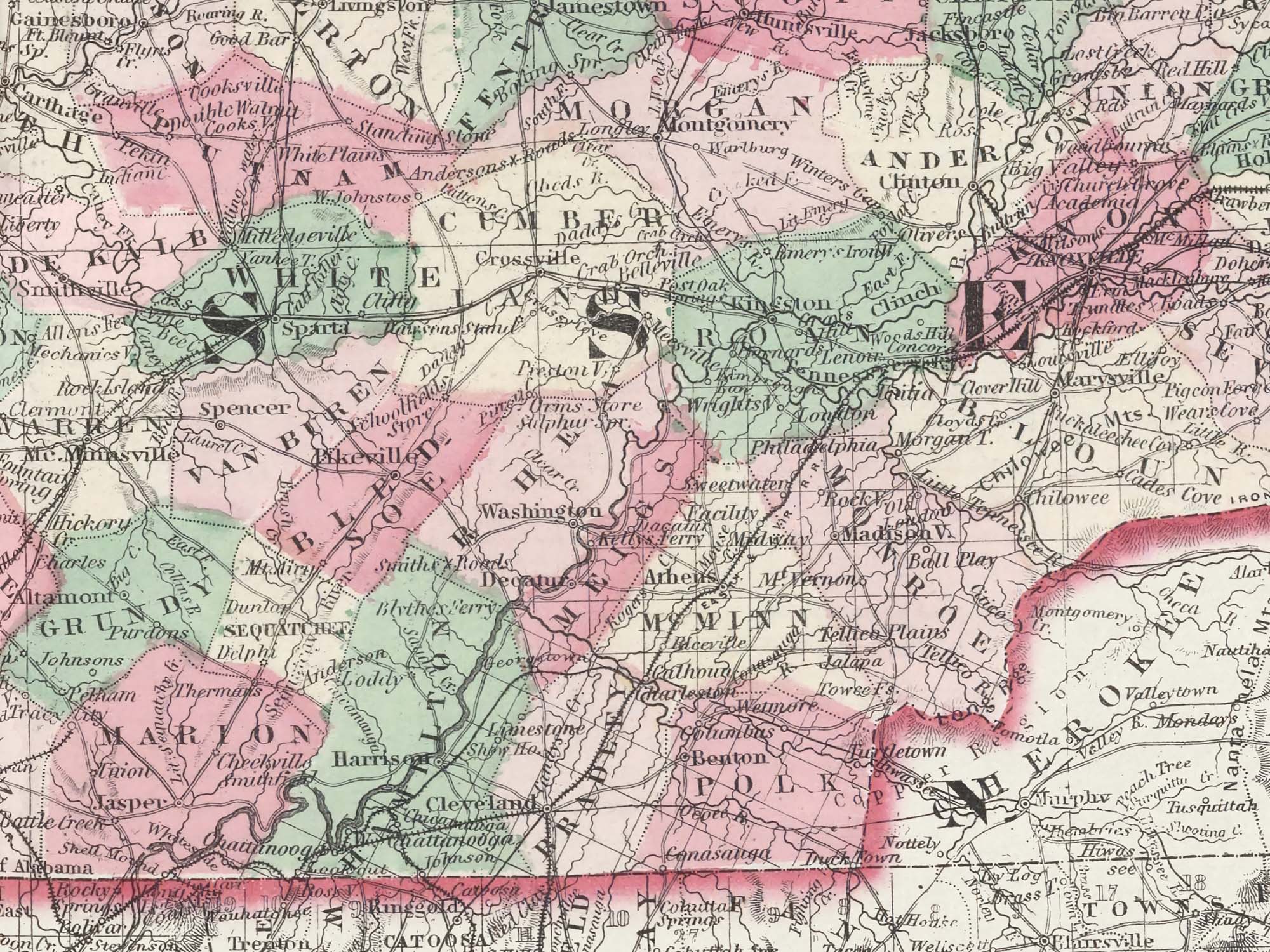 vintage Tennessee map