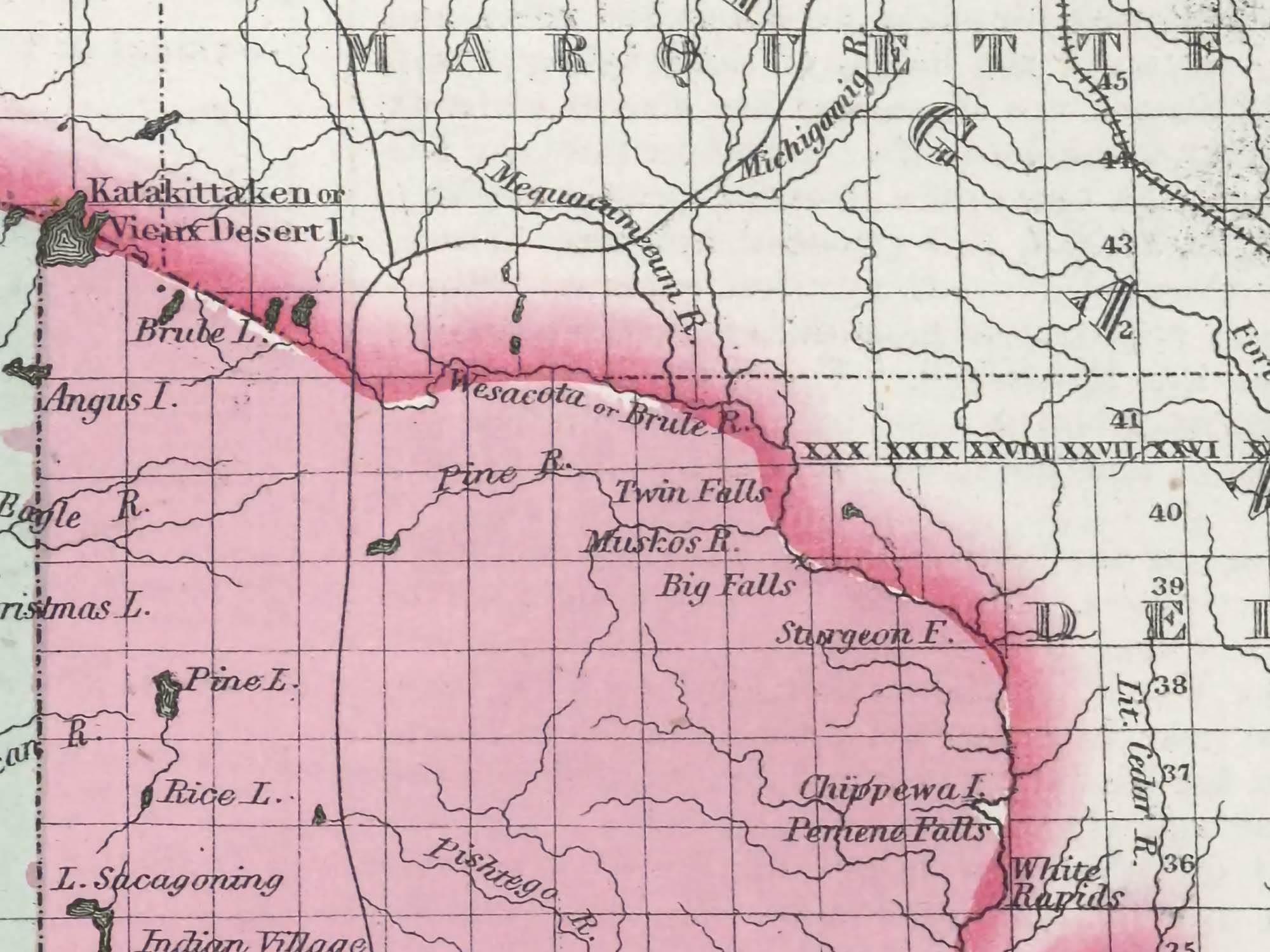 old wisconsin map with cities