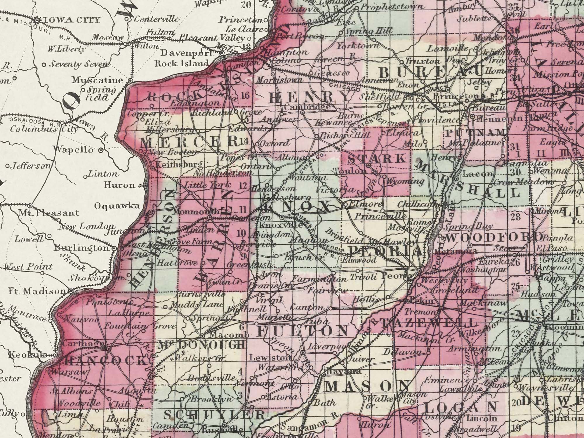 Old Illinois Map Print