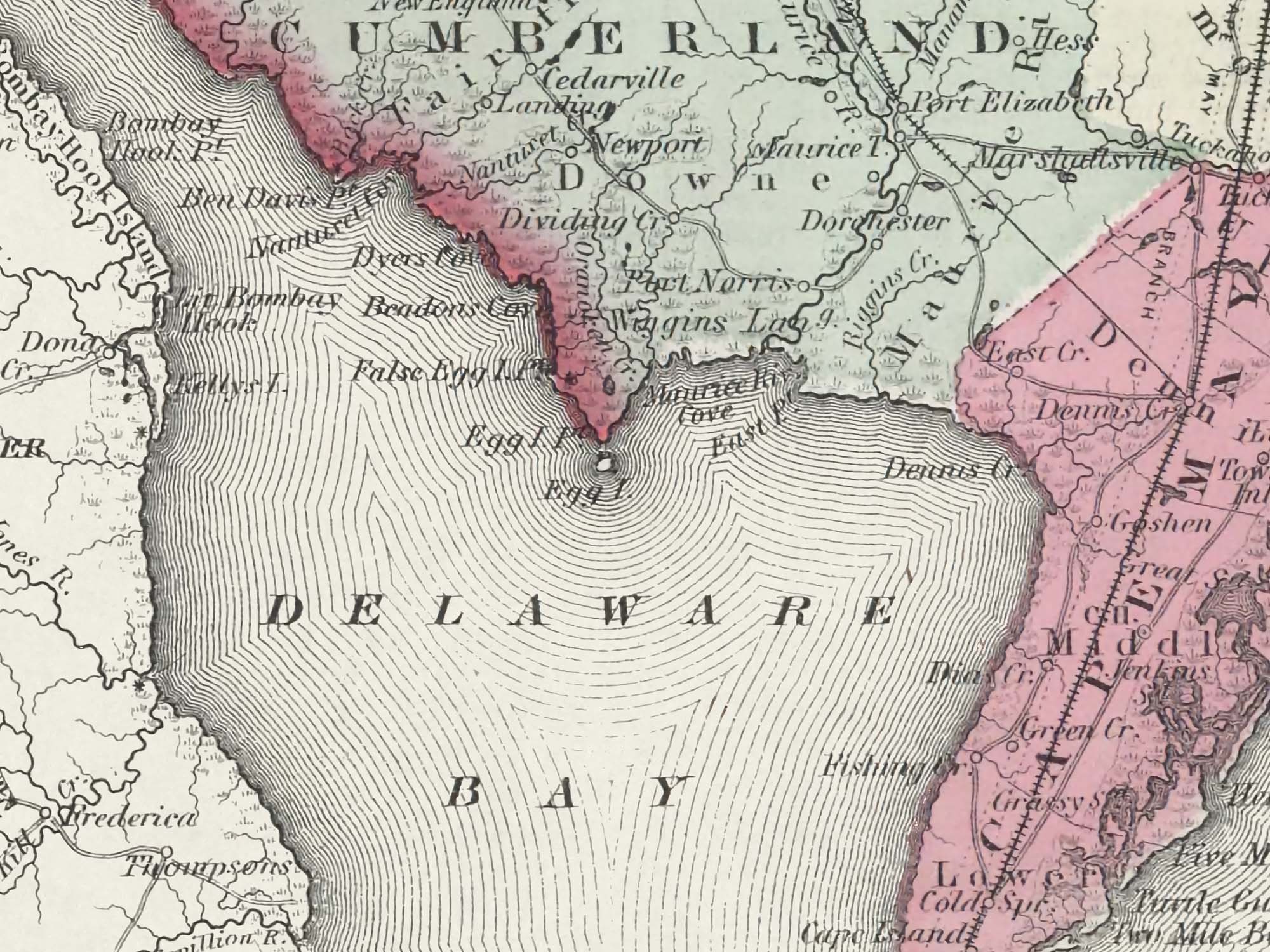 detailed old new jersey map