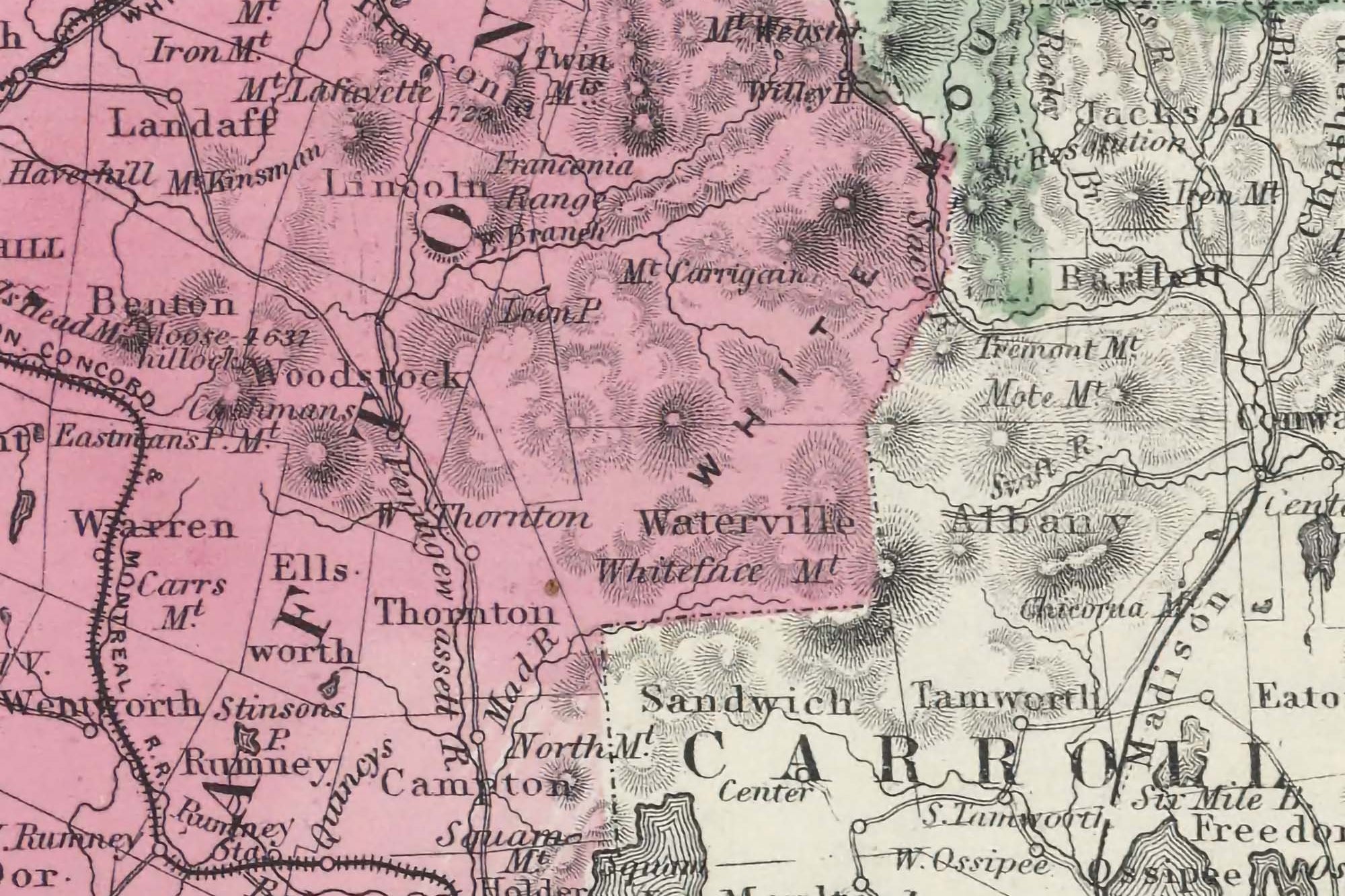 vintage New hampshire with roads