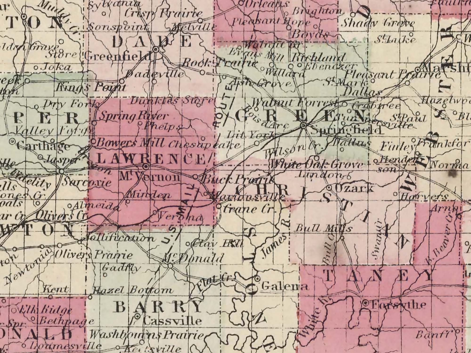 old Mississippi map 1800s