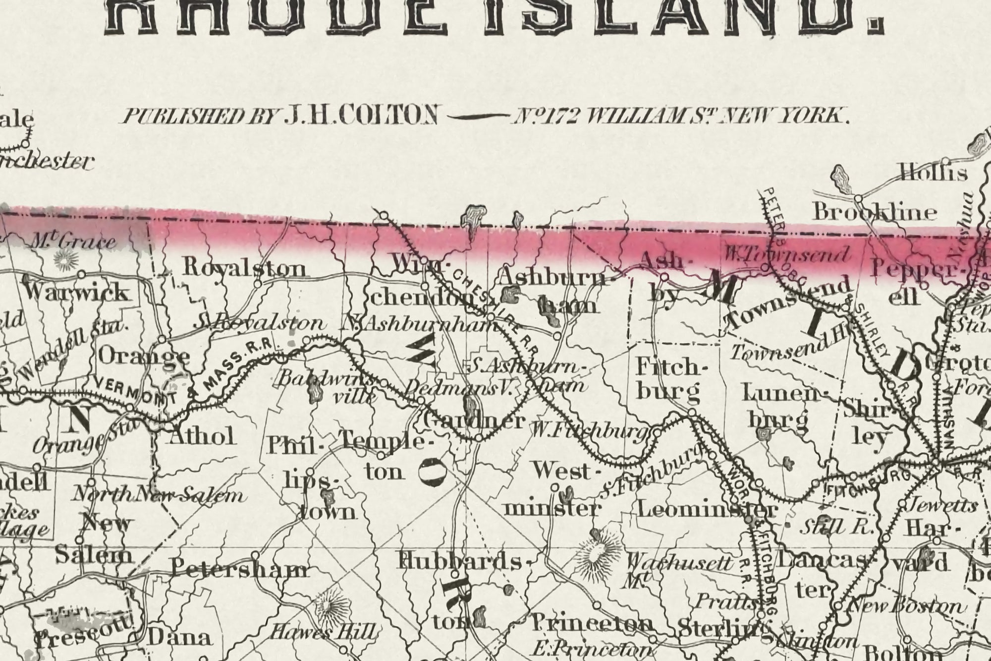 detailed old map of massachusetts and rhode island