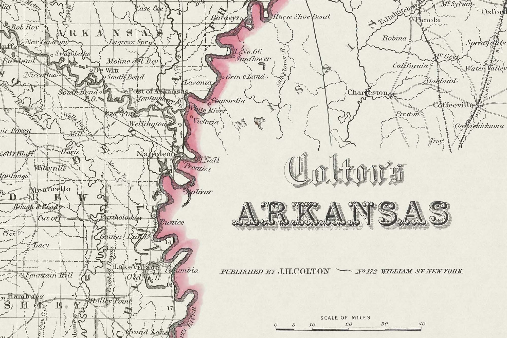 Old State Map of Arkansas