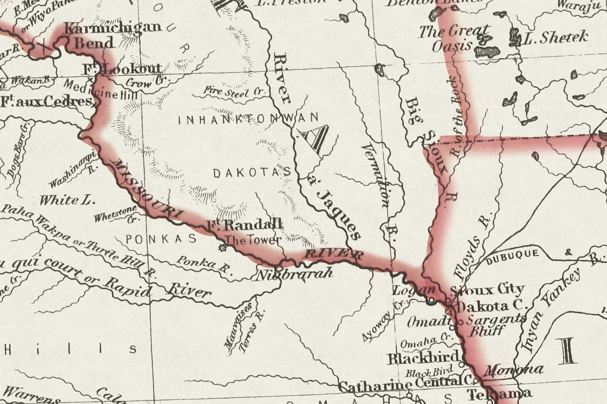 Detailed map of vintage Nebraska