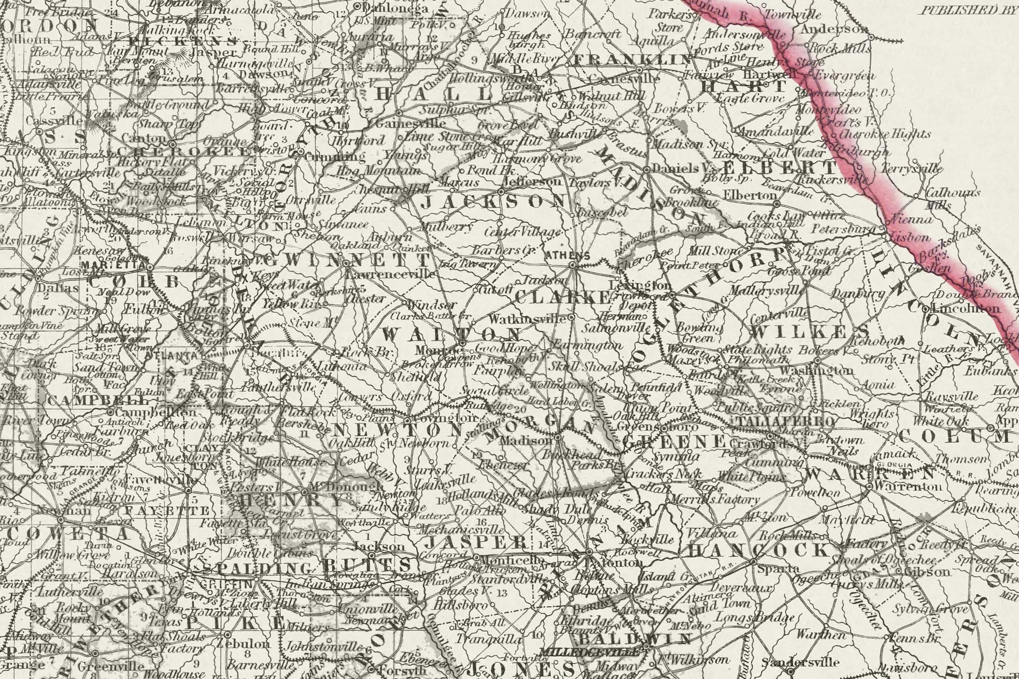 vintage map of georgia