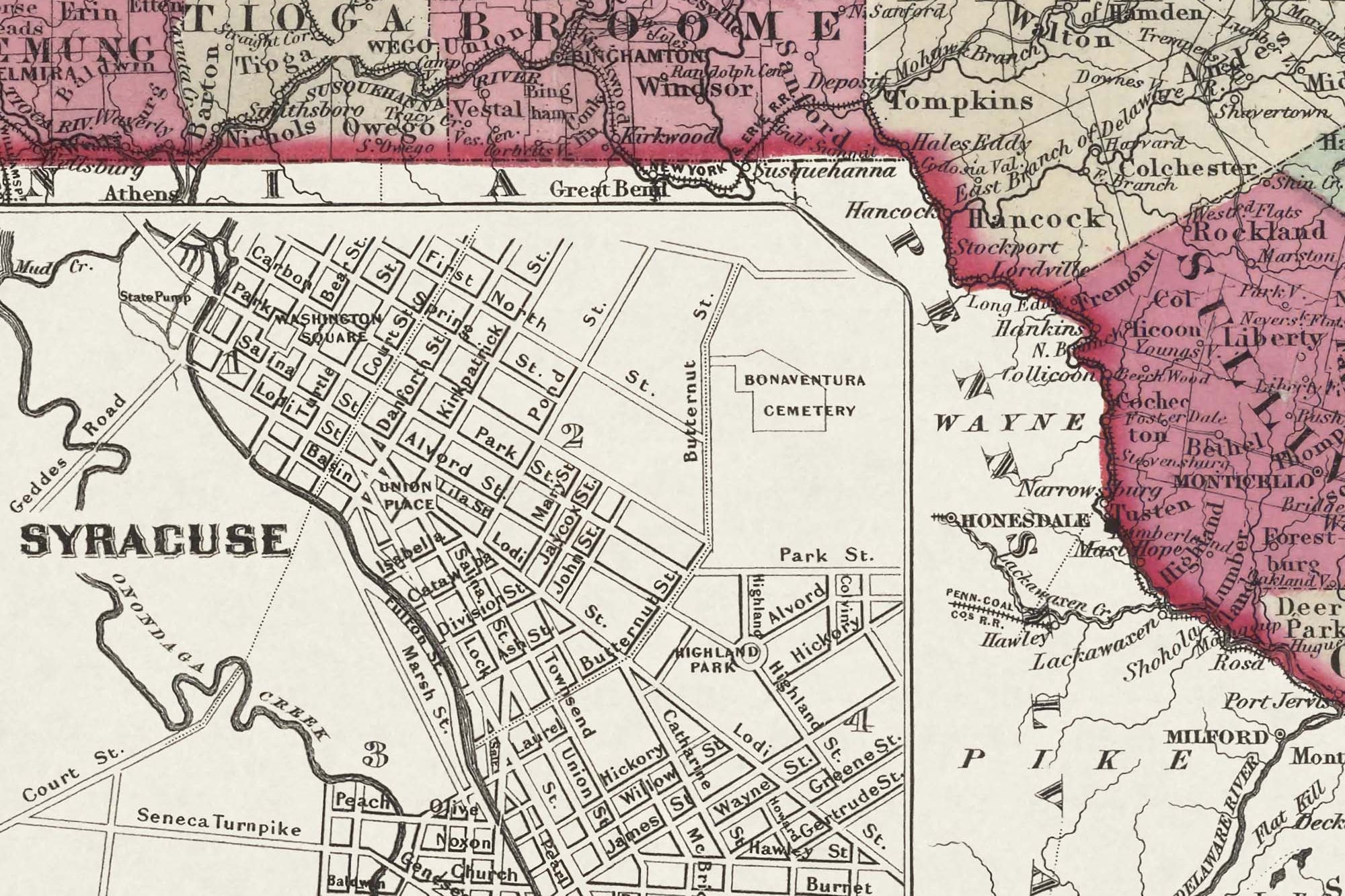 historic map new york state