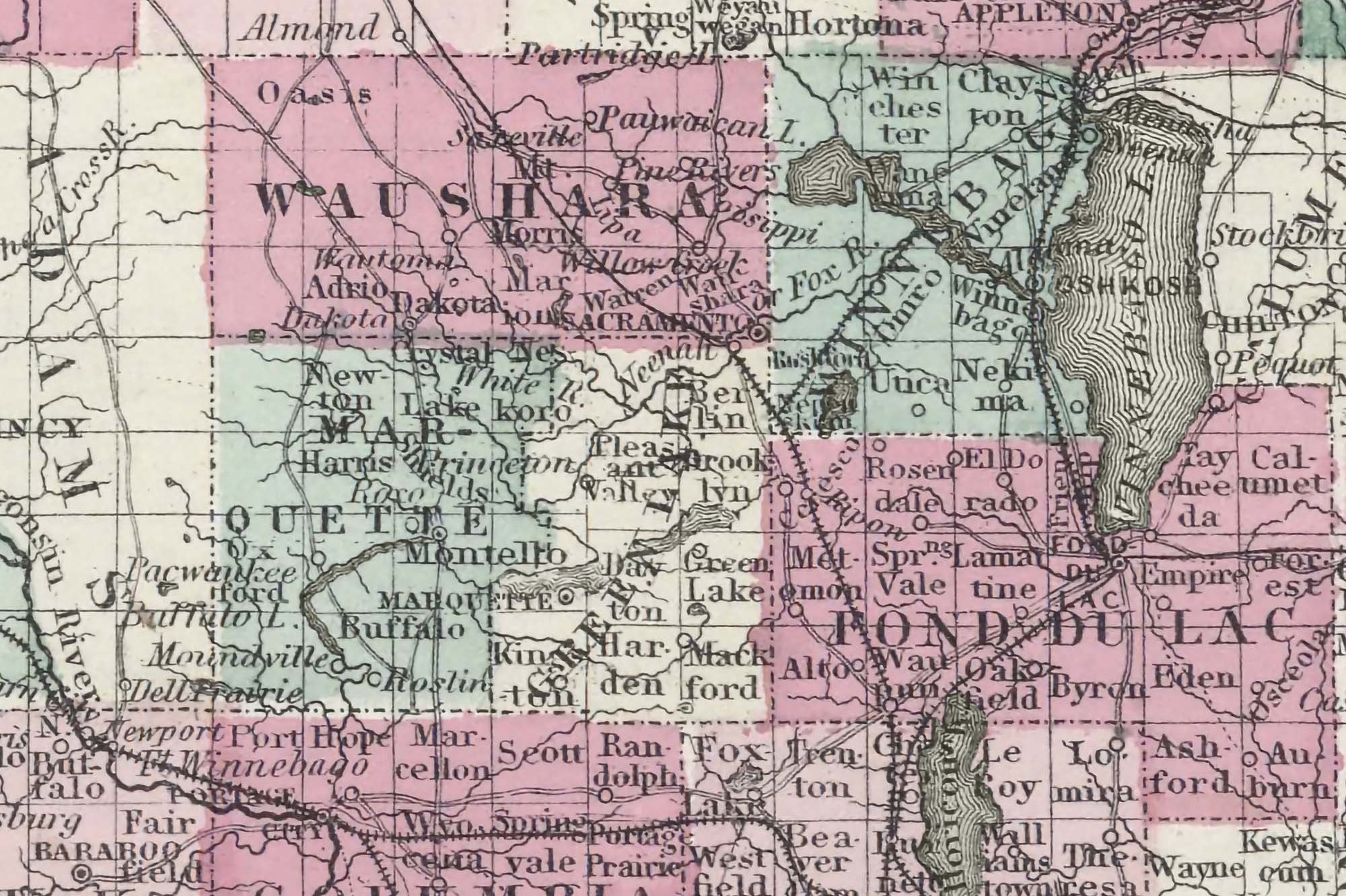vintage WI map