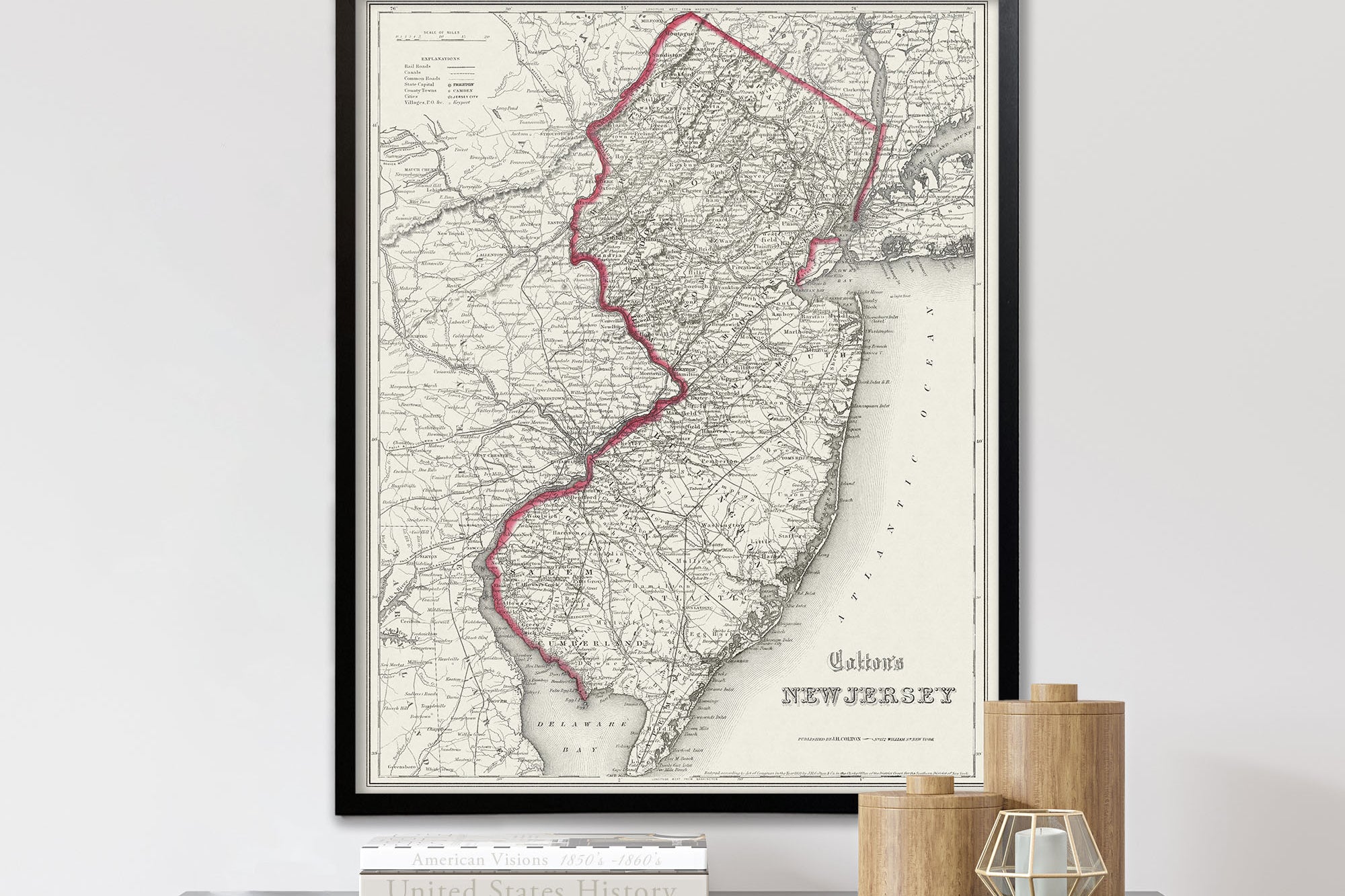old map of new jersey