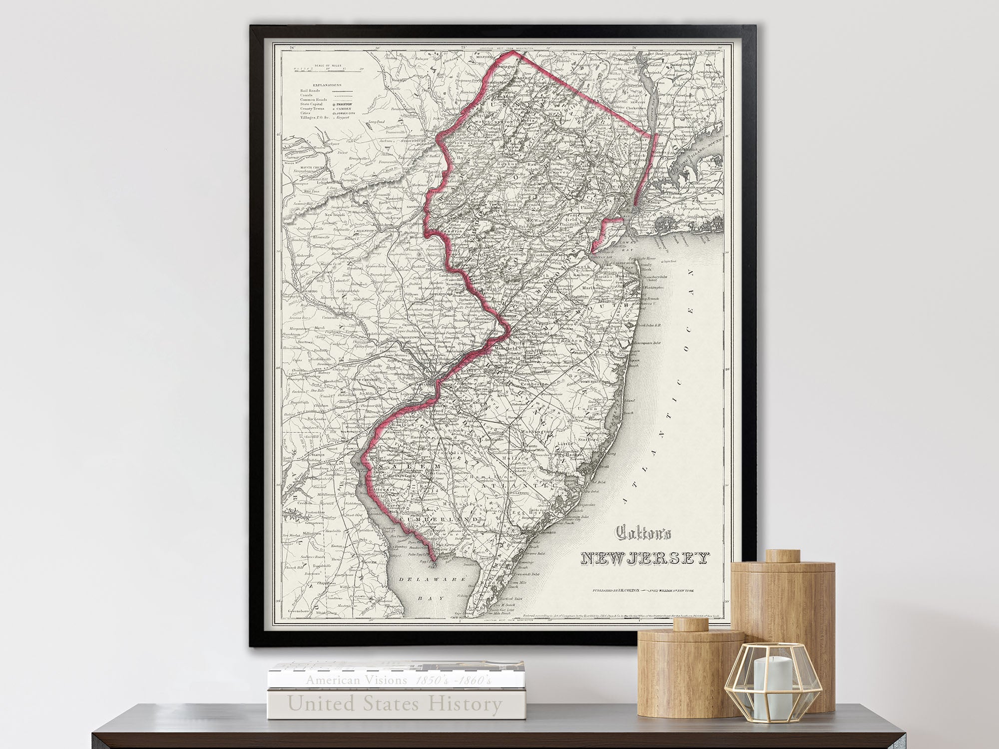 old map of new jersey