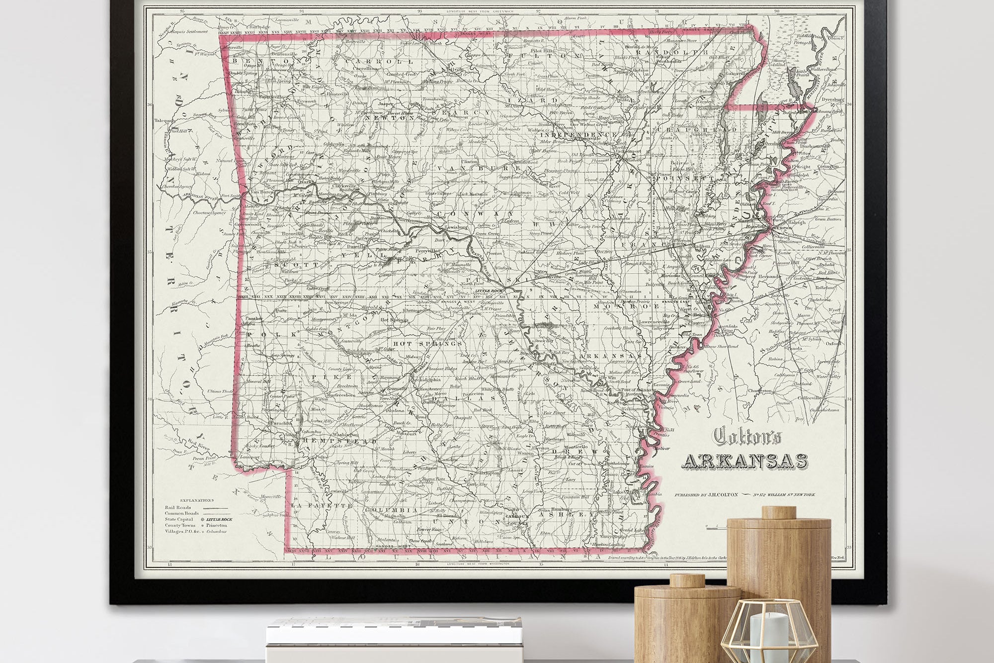 vintage Arkansas Map