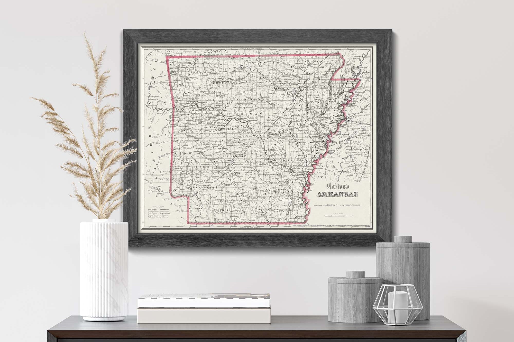 vintage Arkansas Map