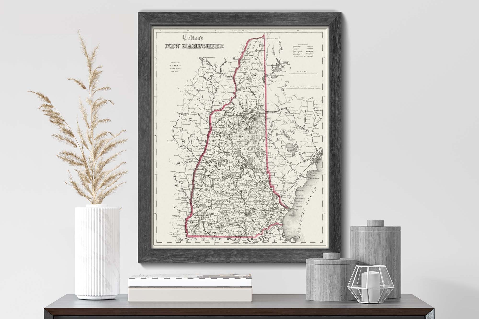 1850 New Hampshire map