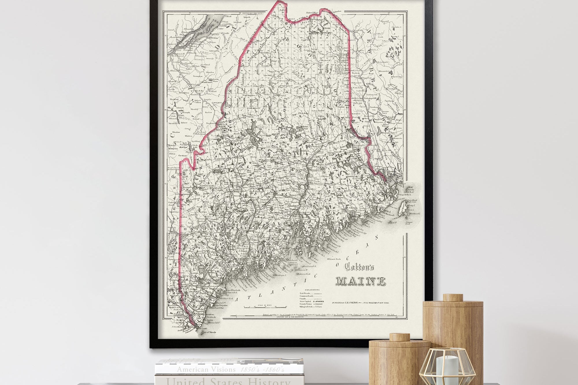 Old Maine Map Print