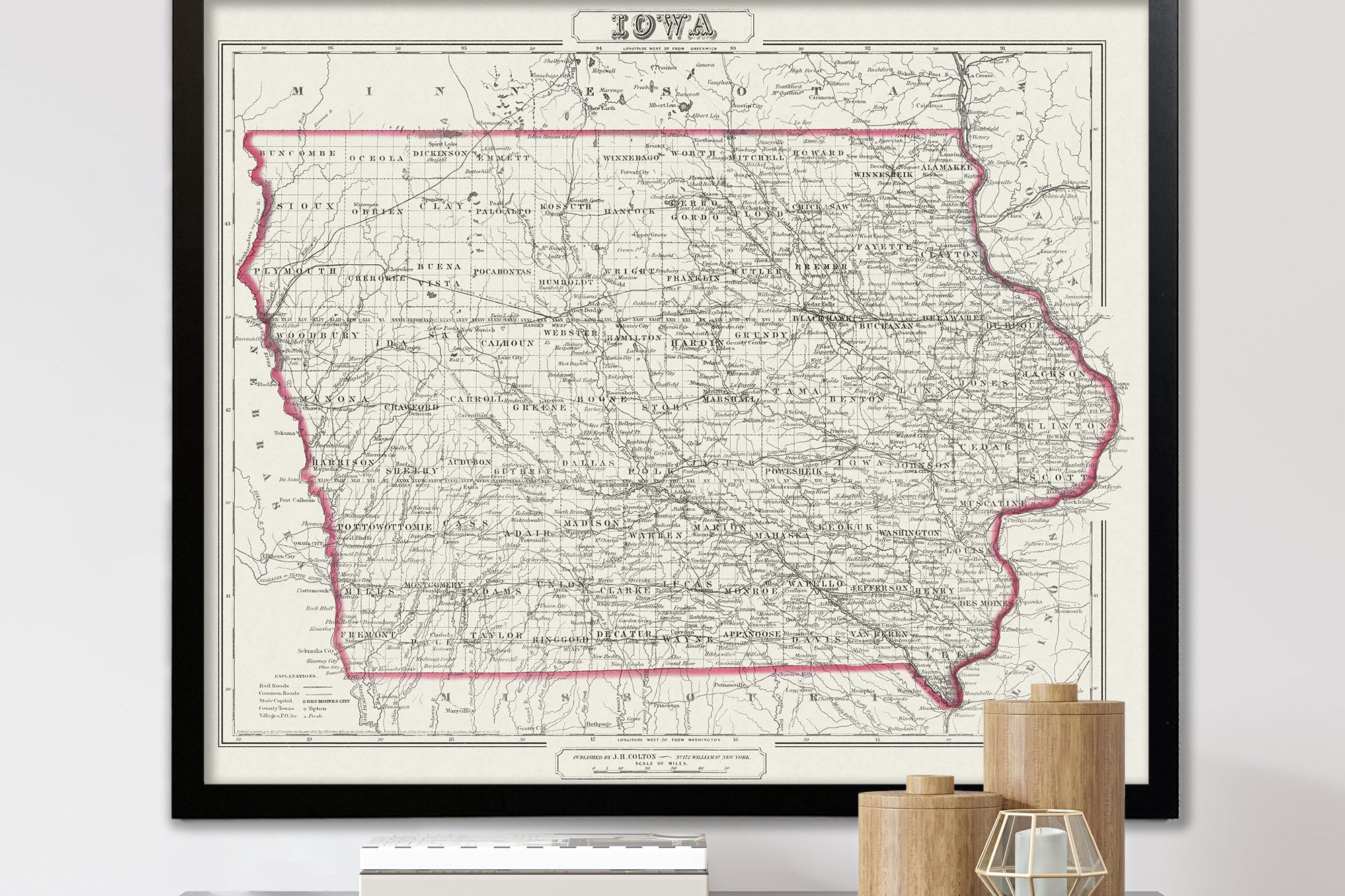 Antique State Map of Arkansas