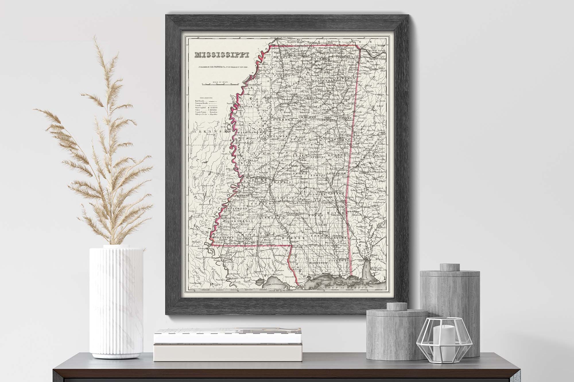 old Mississippi map 1800s