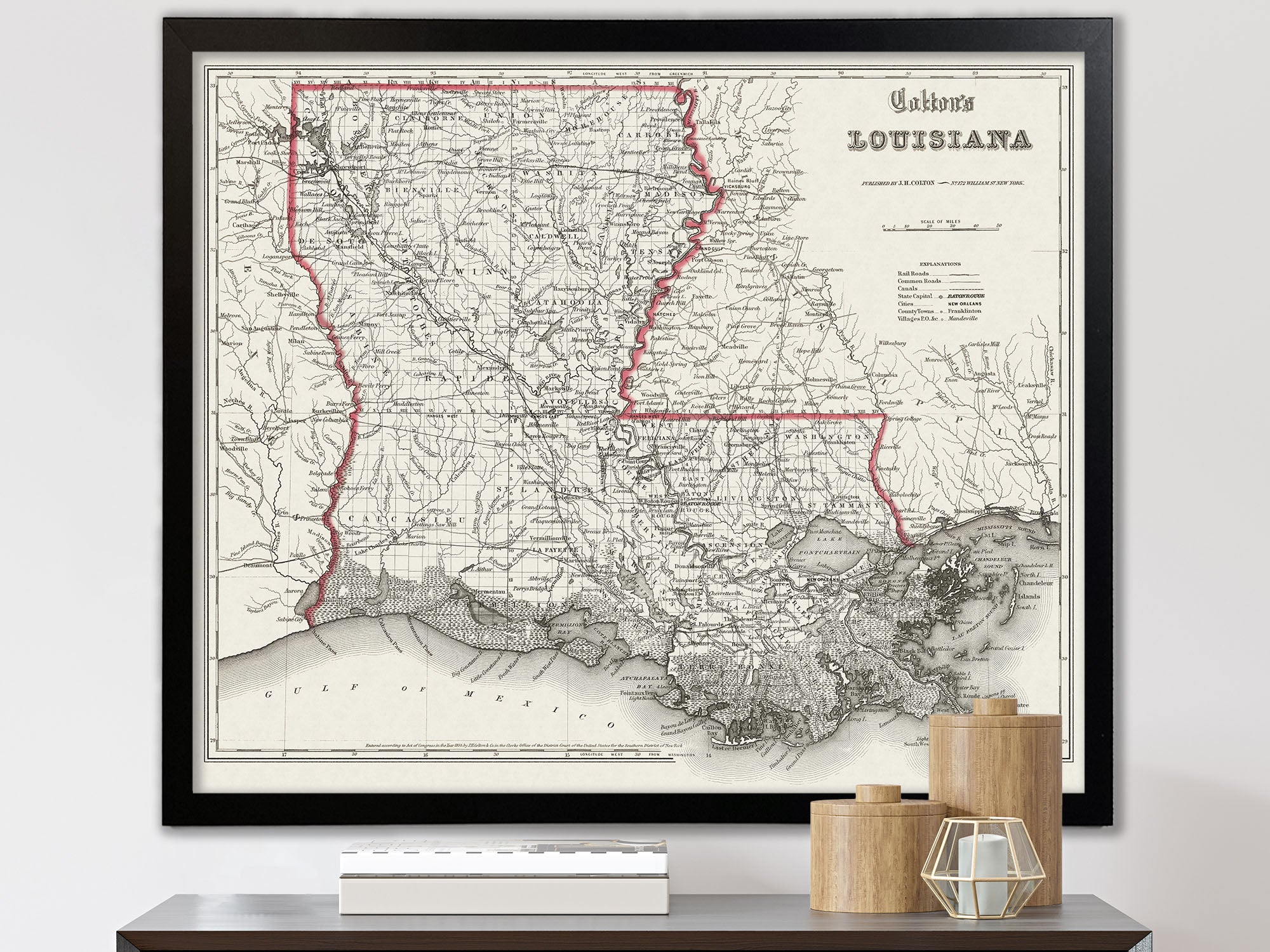 Old Louisiana Map Print