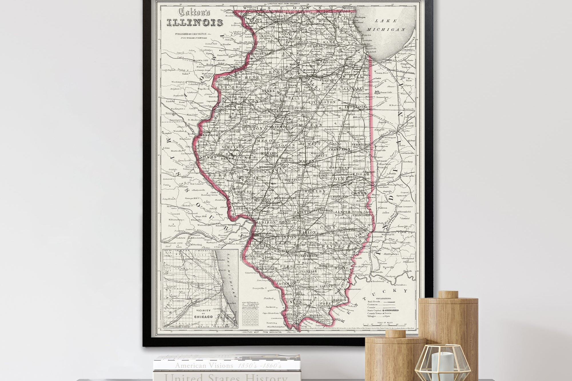 Antique Illinois Map