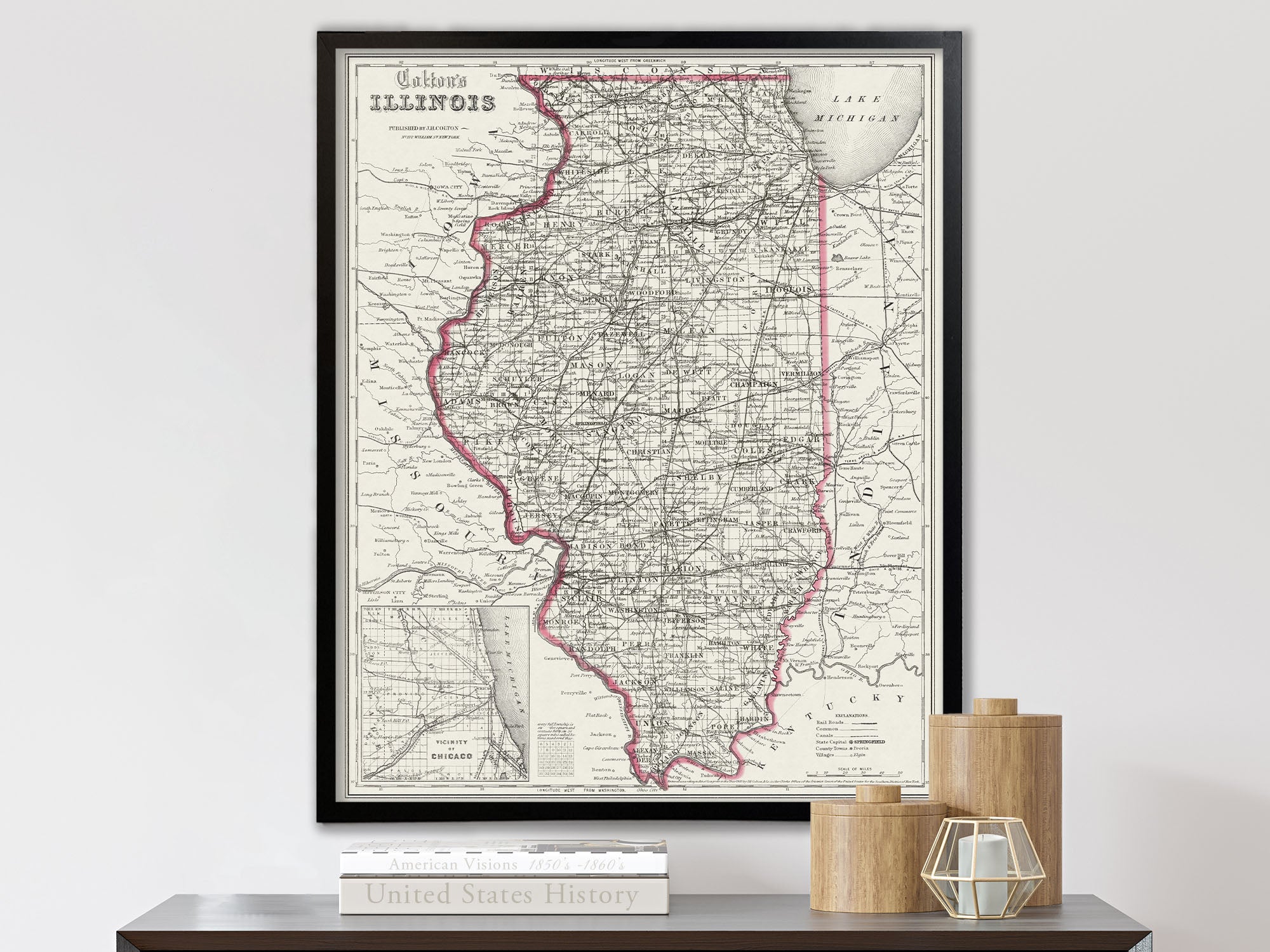 Antique Illinois Map