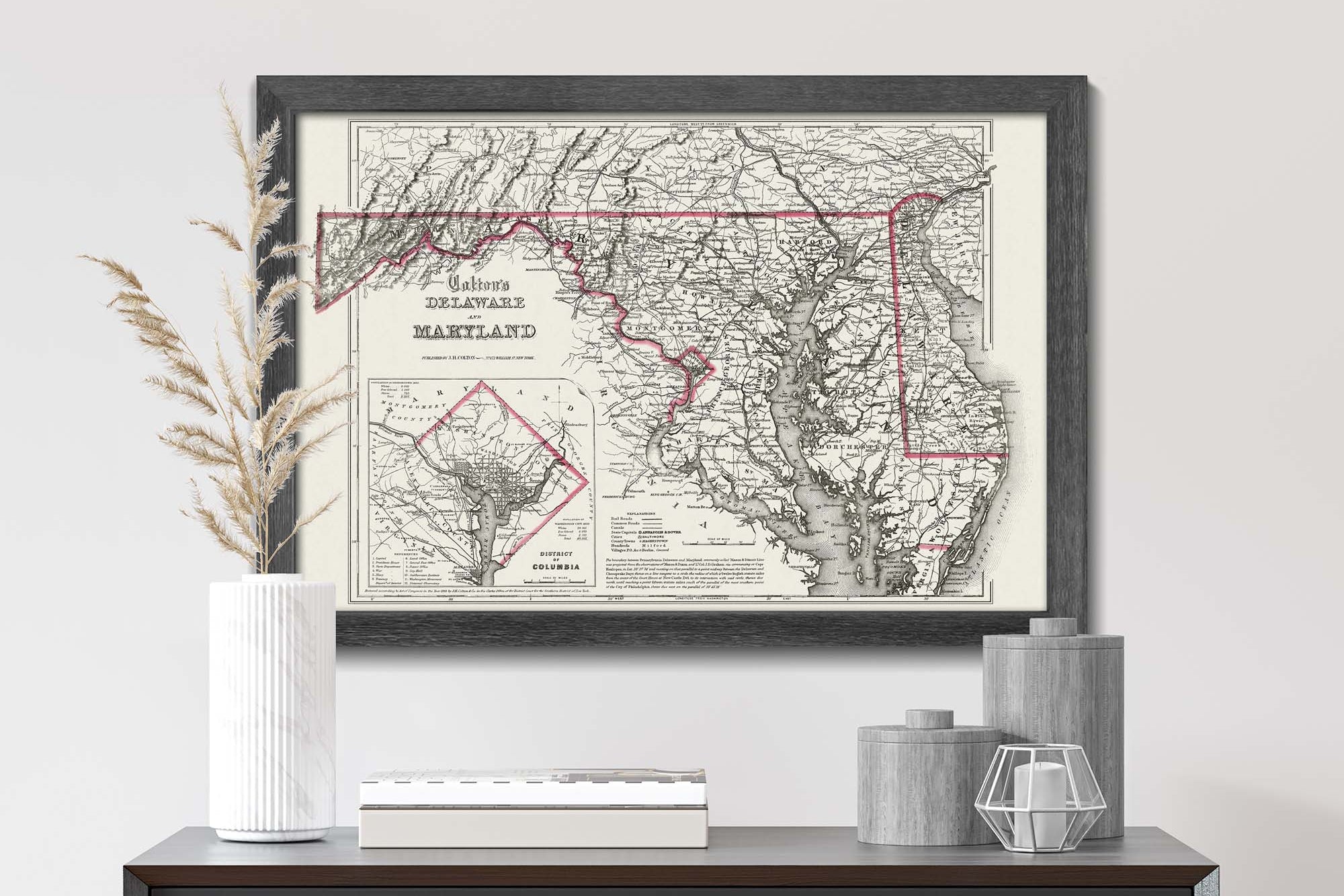 Antique State Map of Maryland