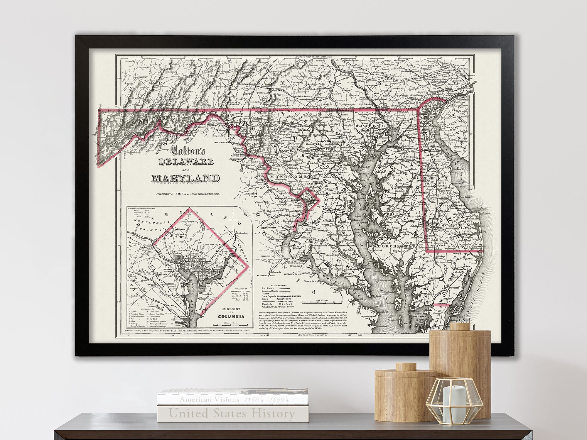 Antique State Map of Maryland