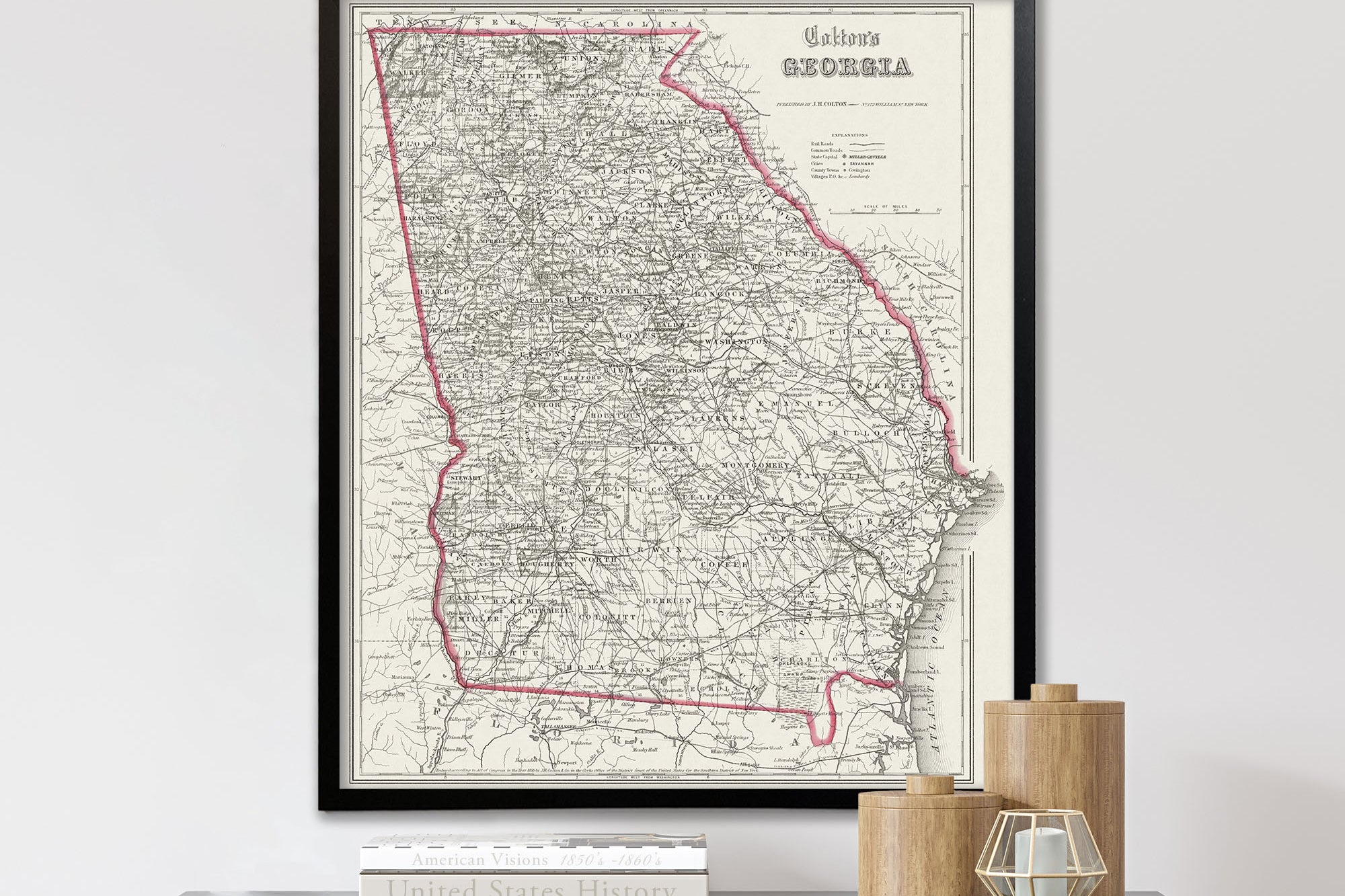1850 Georgia map