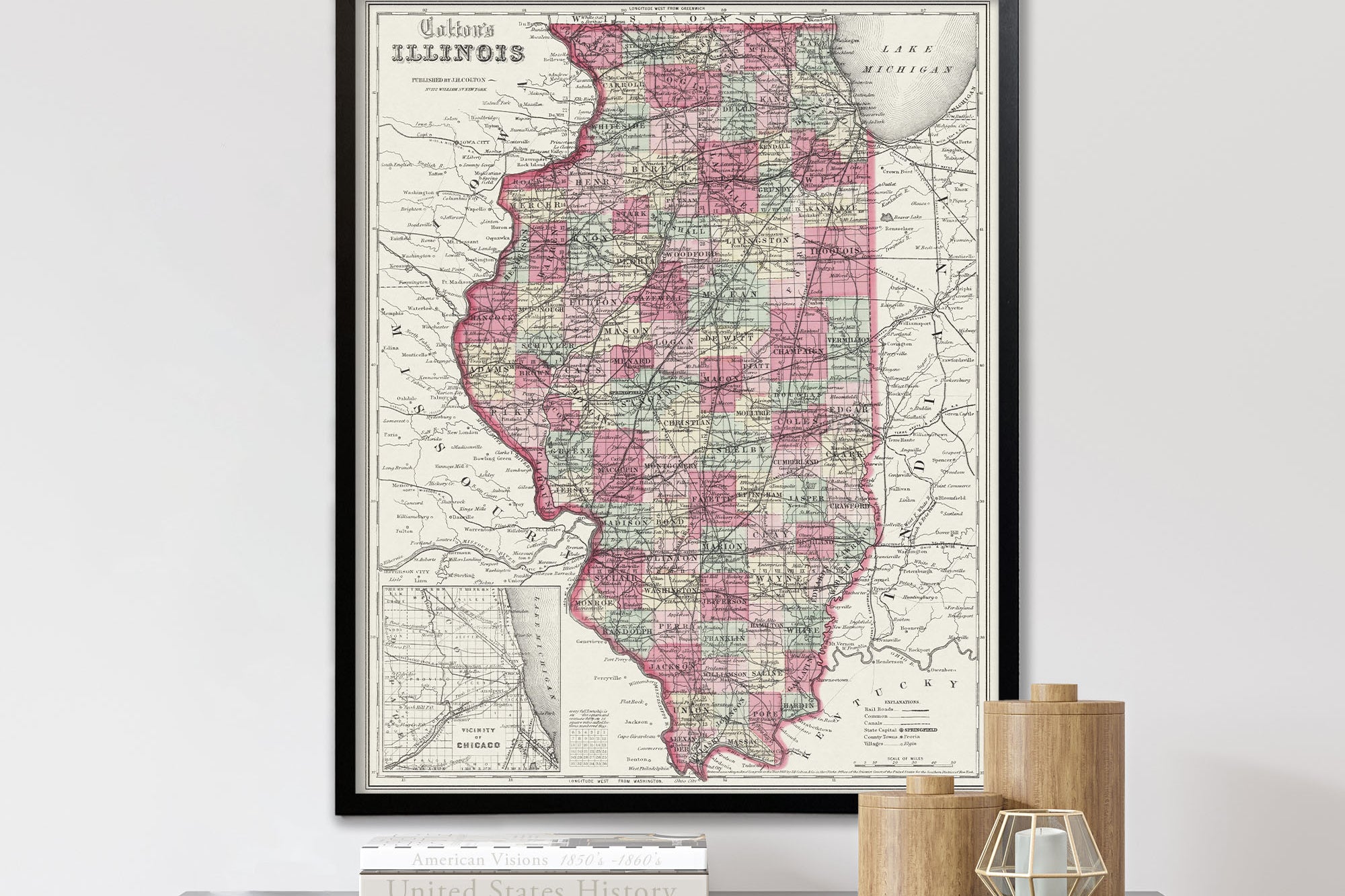 Illinois Map 1850's