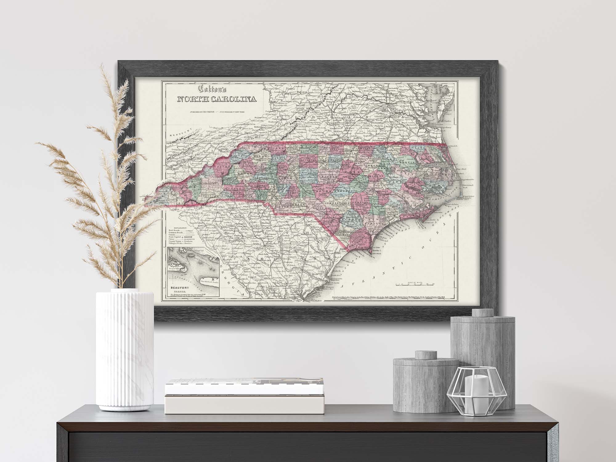 Vintage State of North Carolina Map