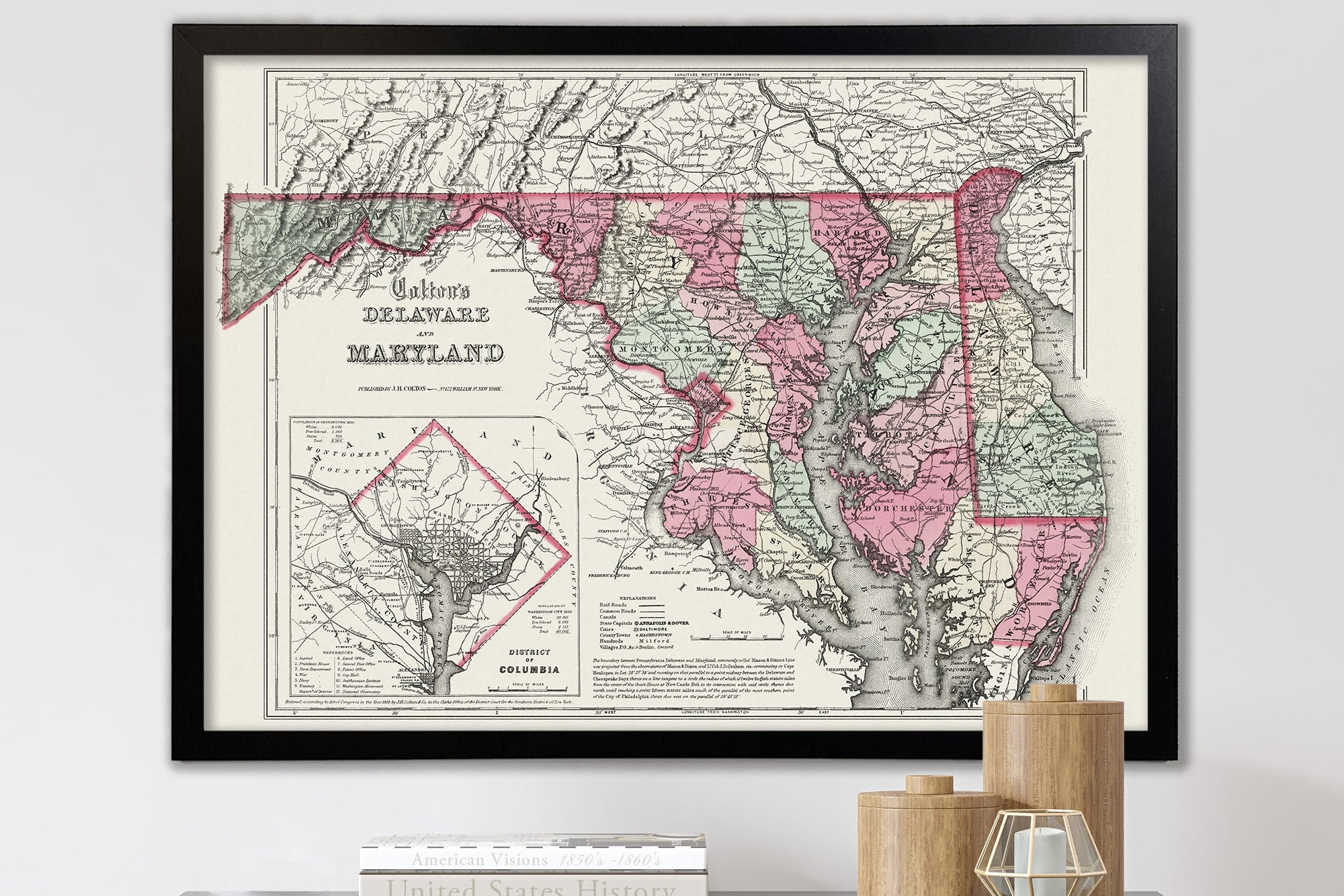 Antique State Map of Delaware