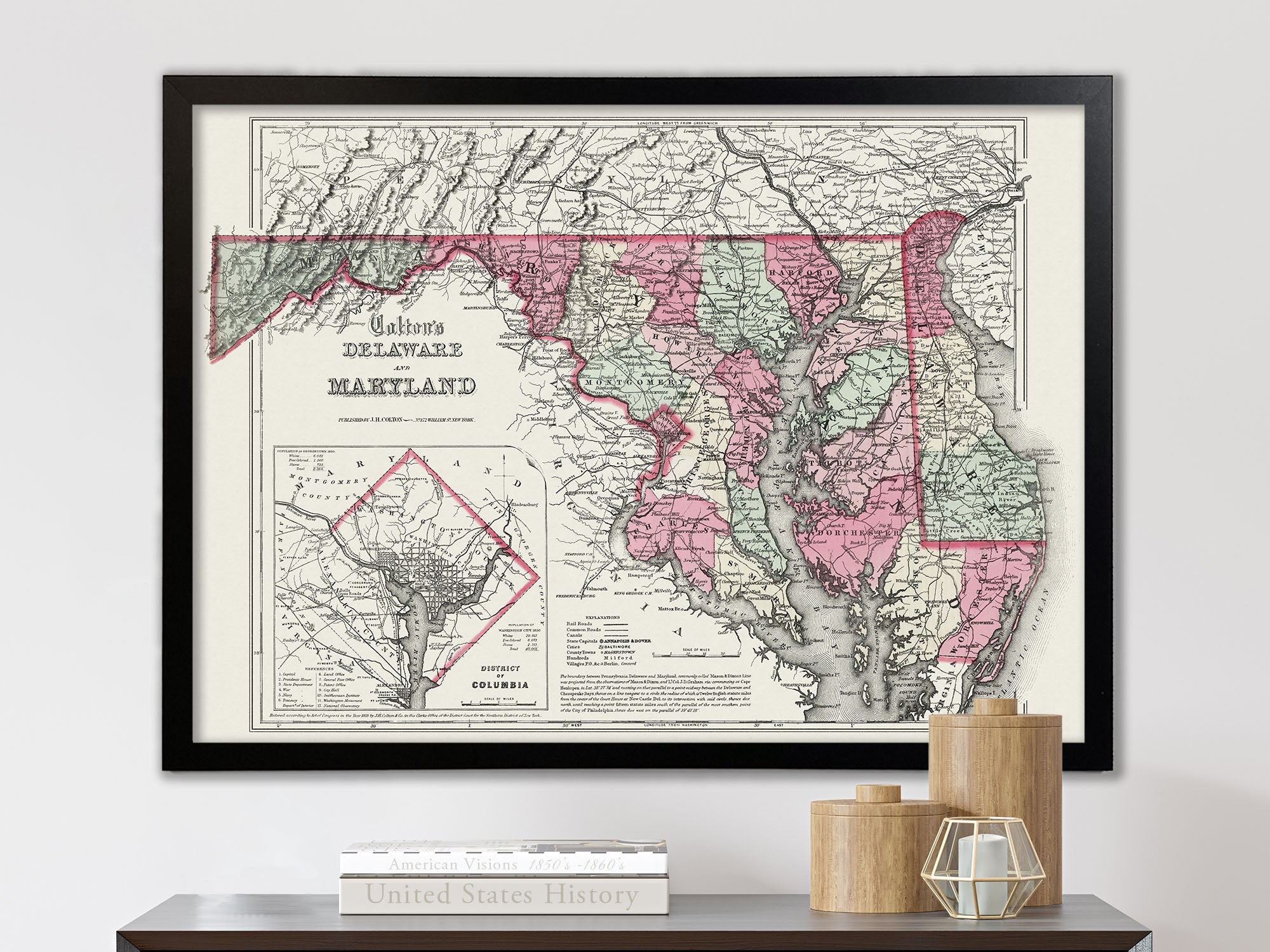 Antique State Map of Delaware