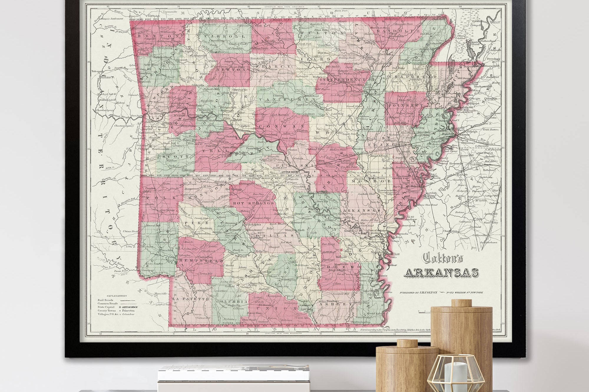Antique Arkansas Map