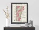 Vintage Vermont map print